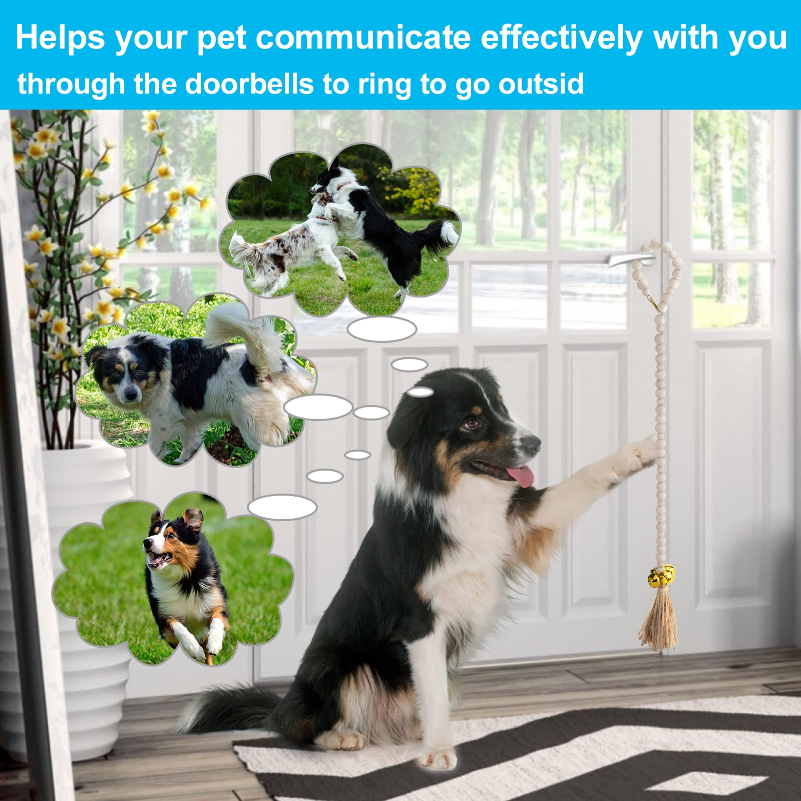 Dog Bells To Go Outside Adjustable Dog Doorbell For Potty Training