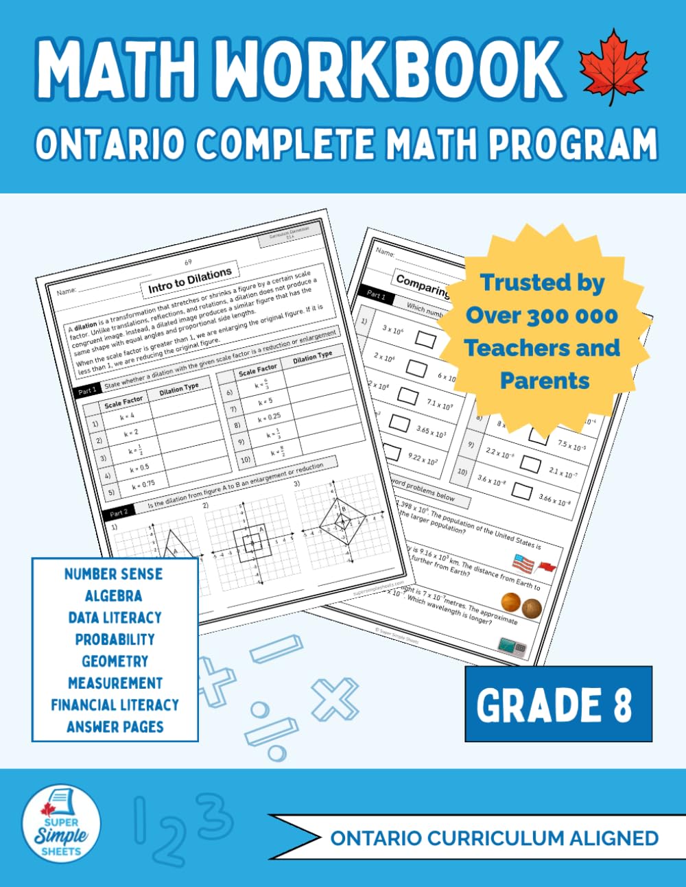 Ontario Grade 8 Math Workbook: The Only Full-Year Workbook That Covers Every Ontario Math Expectation Across All Five Strands