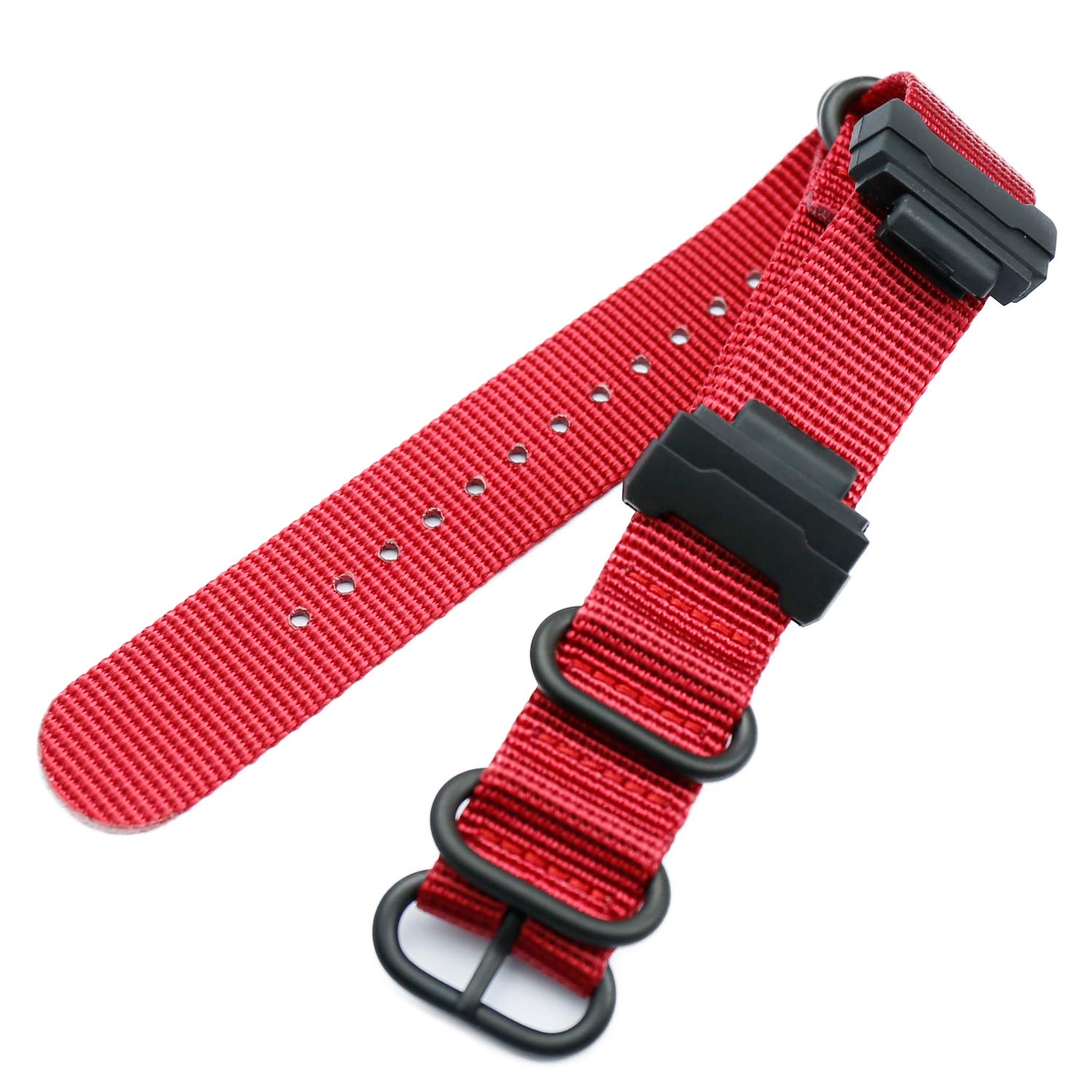 MCXGLConversion RAF Nylon Strap +Adapters Replacement for Casio 16mm series watch band