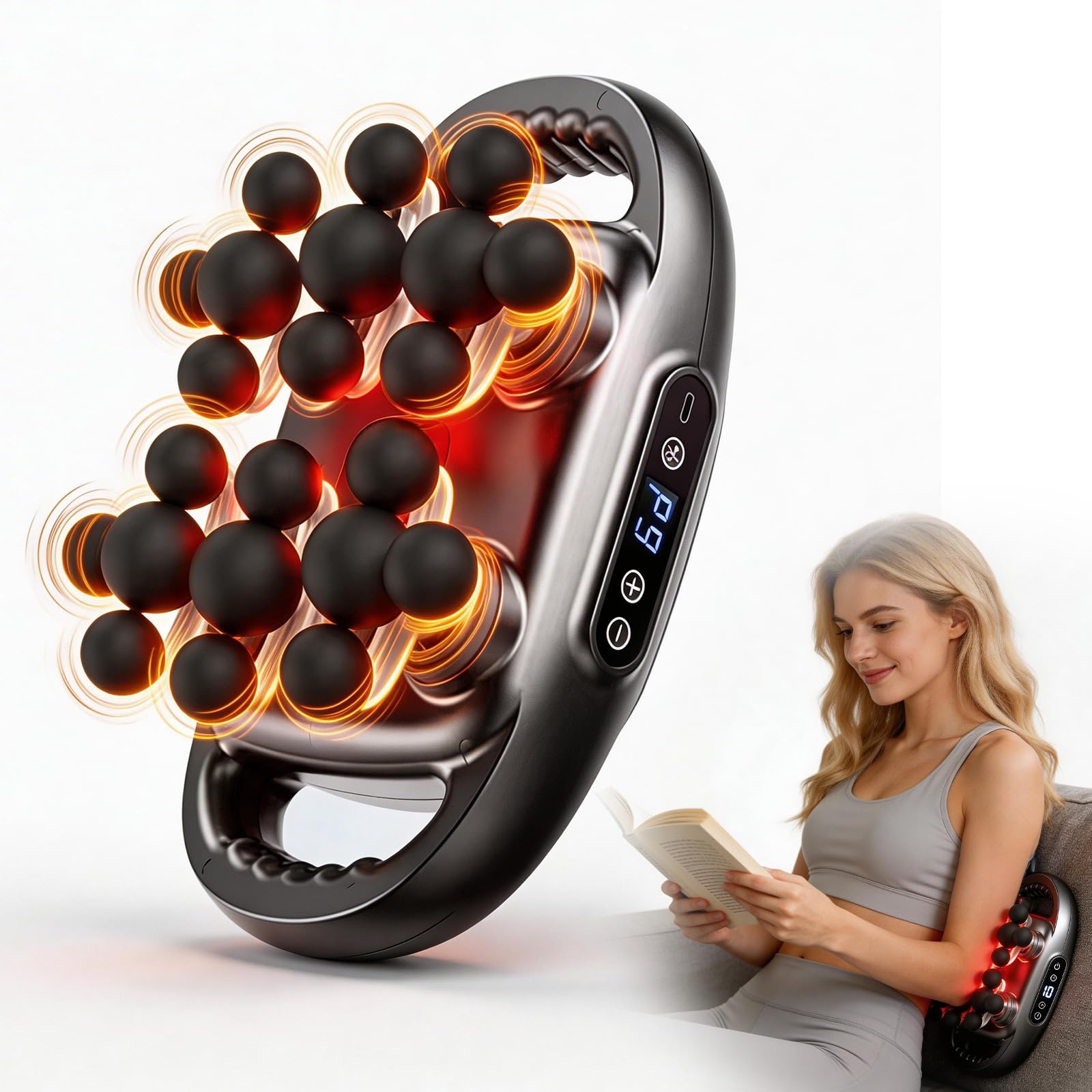 Pistolet de massage à 22 têtes avec 9 modes de massage et 9 vitesses réglables - Masseur électrique à percussion pour le cou, les jambes, le dos, les épaules, les bras - Masseur complet du corps pour