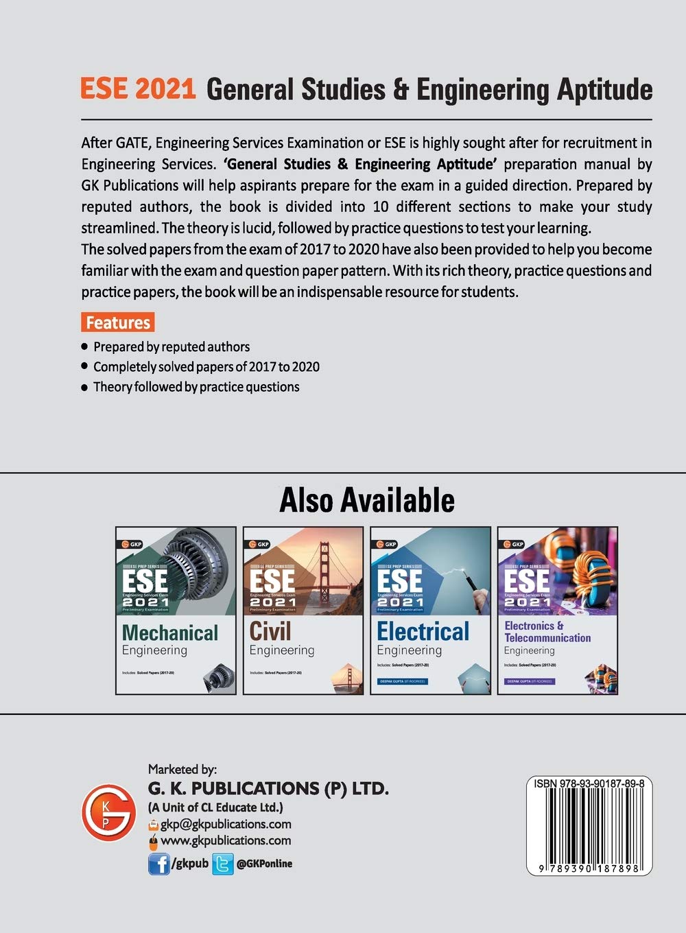 UPSC ESE 2021: General Studies & Engineering Aptitude Paper I - Guide