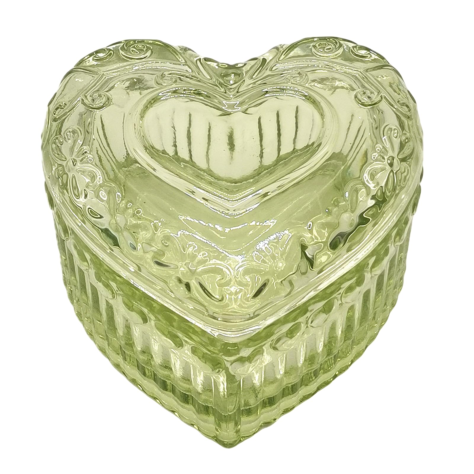 Glass Jewelry Box Heart Shape Cute Box for Storage Ring Earring Trinket Vintage Jewelry Organizer Decorative Gift for