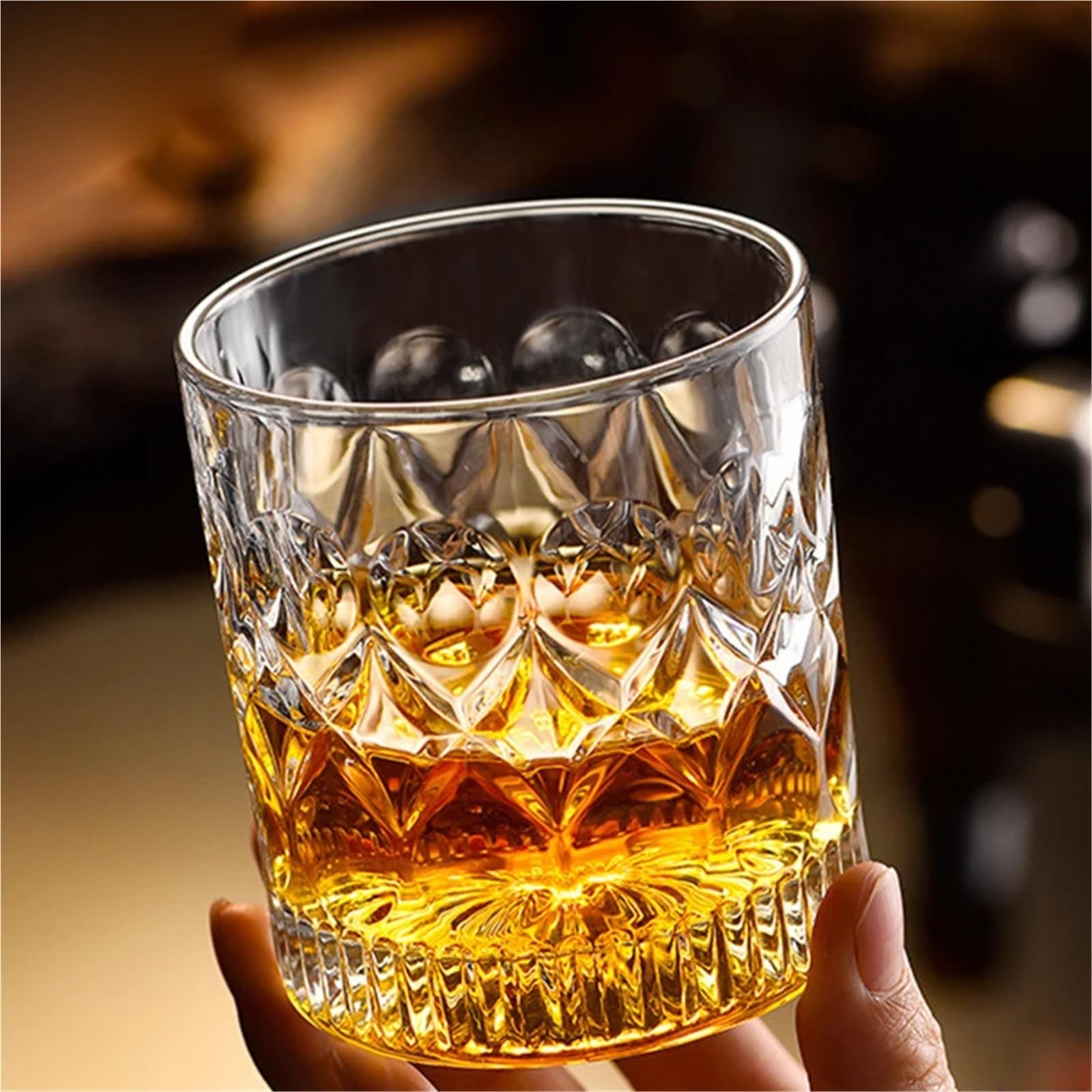 KristallgläSer 2 Stück Glasbecher 330 ml Reliefbecher Küchengläser for Kaffee Wasserglas-Sets