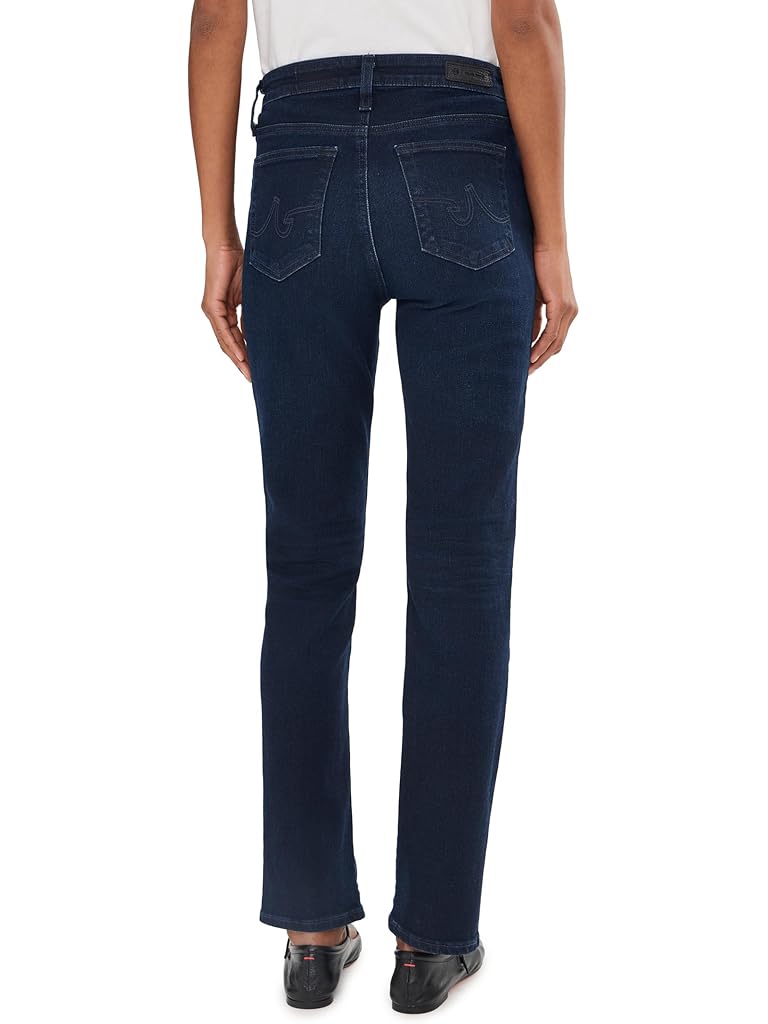 Navy AG Mari Mid Rise Slim Straight Jean