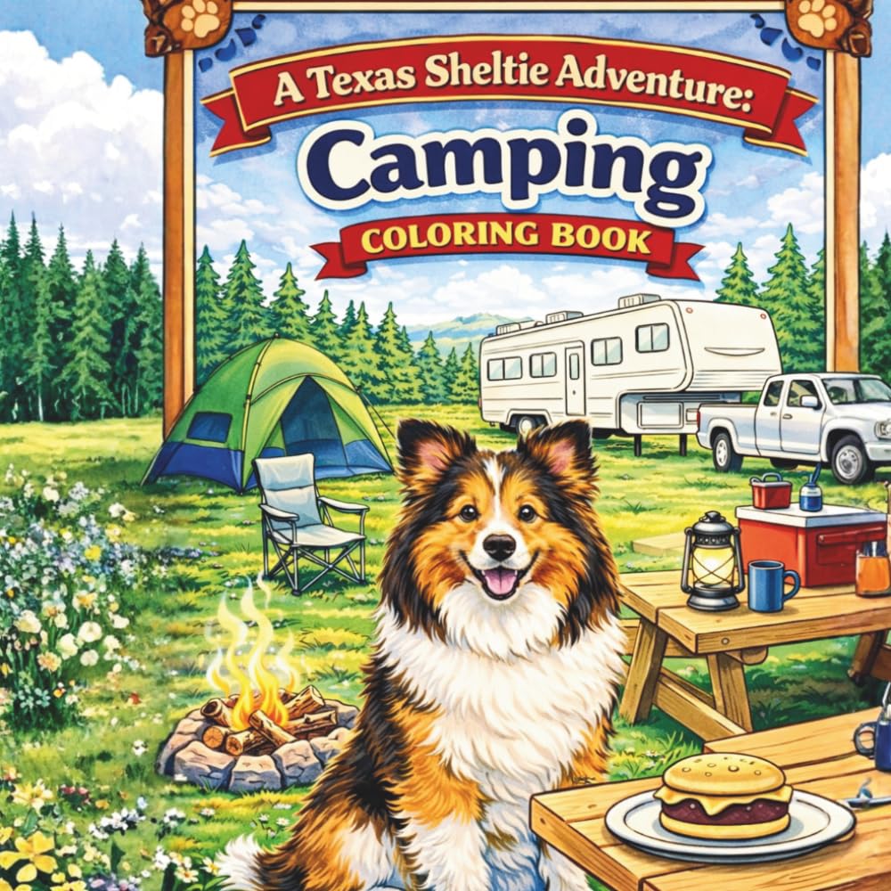 A Texas Sheltie Adventure: Camping: Coloring Book
