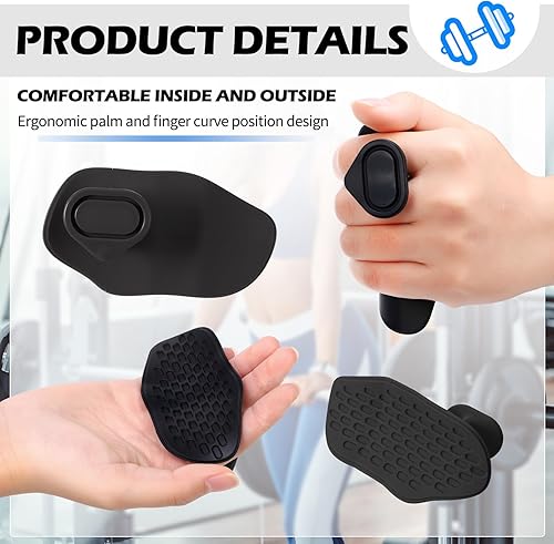 Miniatura 3 de Agarres de entrenamiento antideslizantes, 6 guantes ergonómicos protectores de manos de goma para entrenamiento de fuerza y ejercicio, levantamiento