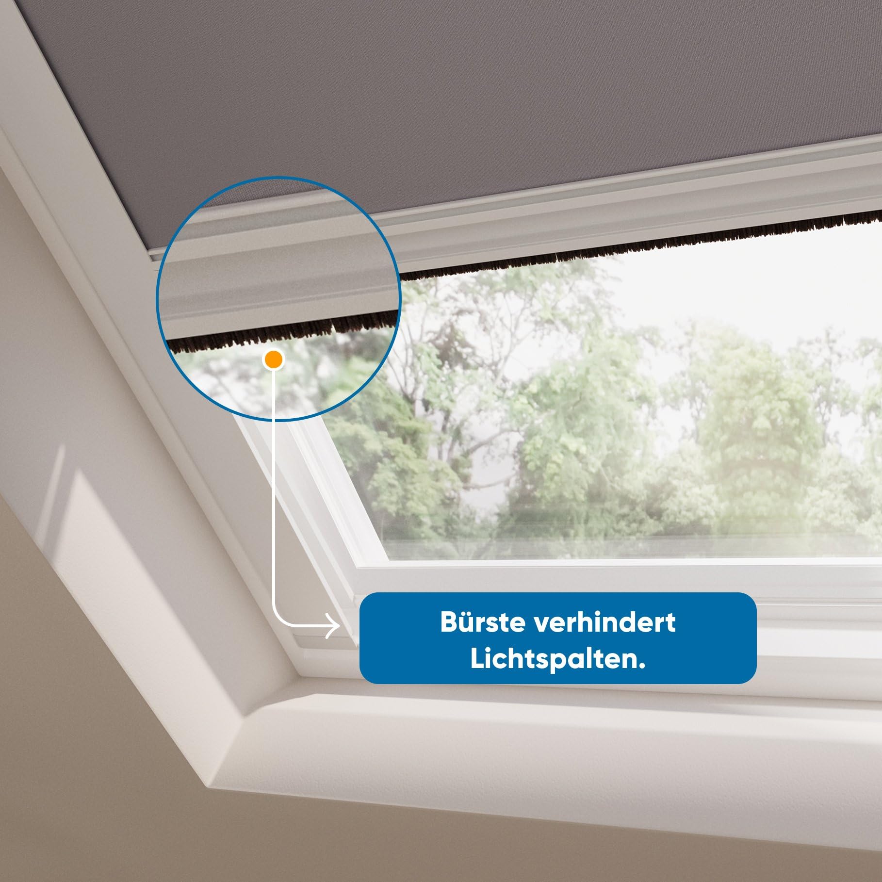 DTCH® Dachfenster verdunkelungsrollo für VELUX MK06 hellgrau mit Führungsschiene, dachfenster Rollo, dachfenster verdunkelung, Rollo für dachfenster
