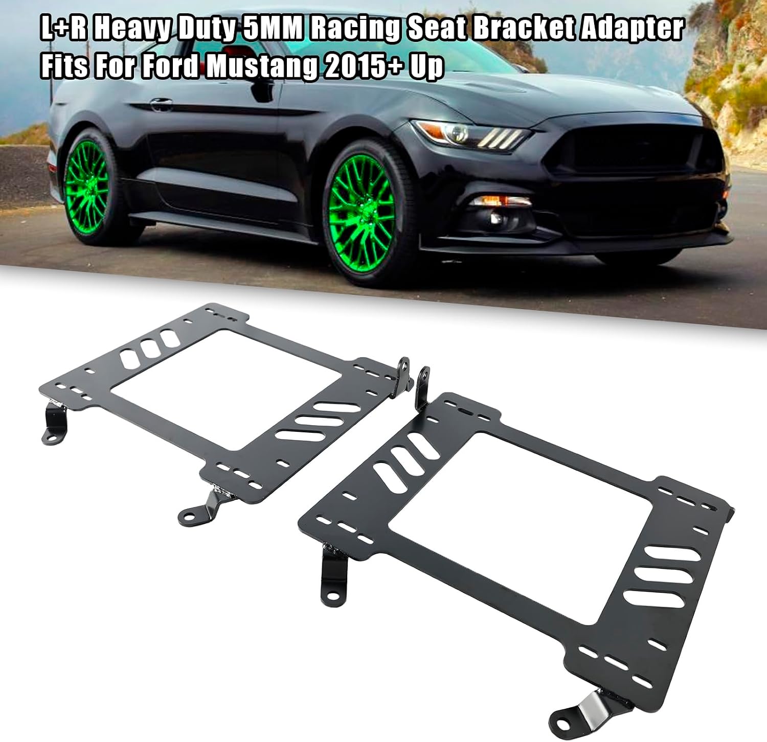 L+R Heavy Duty 5MM Racing Seat Bracket Adapter Fit For Ford Mustang 2015+ Up