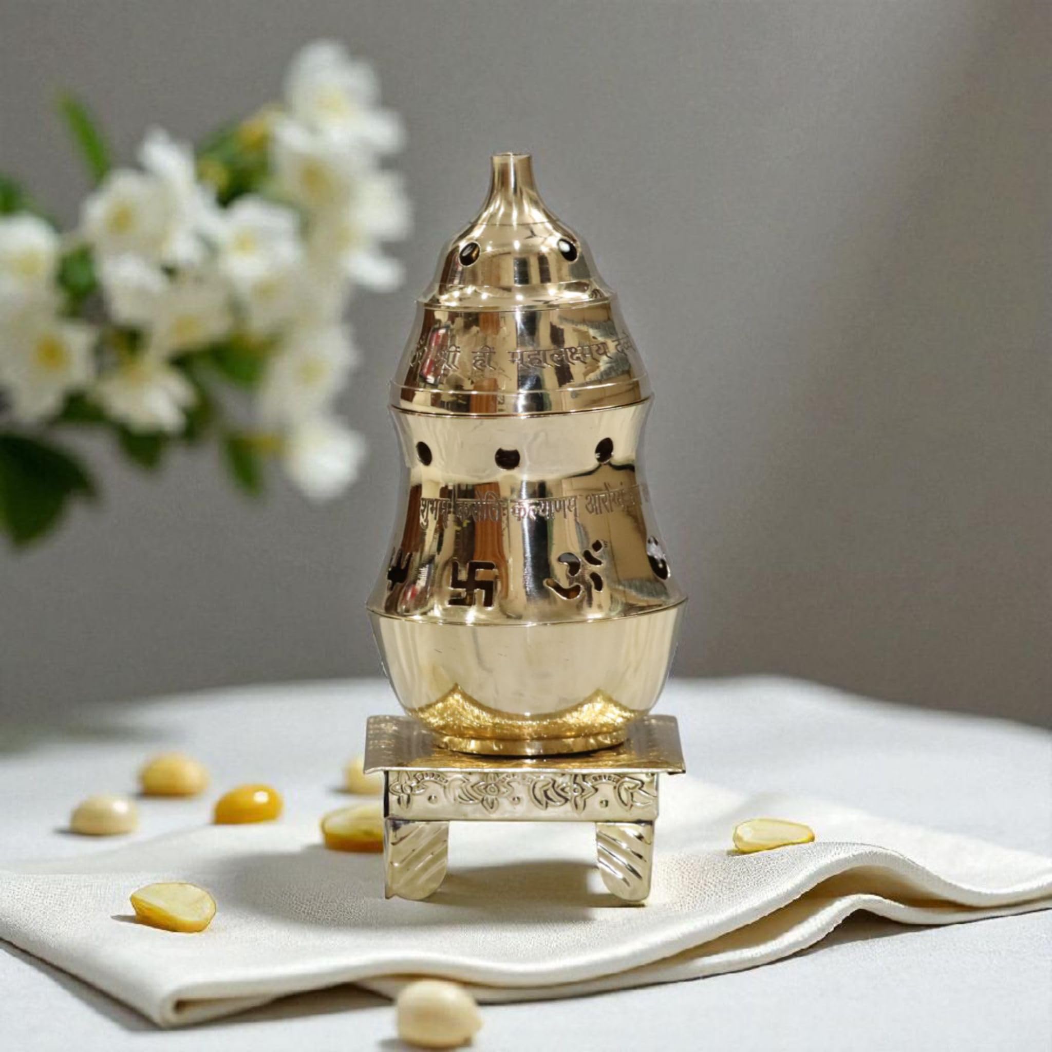 【BOA011】9cm級 おきあがりこぼし タチヤーナ・ボボワ Brass Akhand Diya with Camphor Diffuser, Patchai Karpoora Vilakku