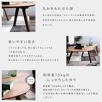 Amazon.co.jp: LOWYA ロウヤ テーブル ローテーブル ウォルナット 突板