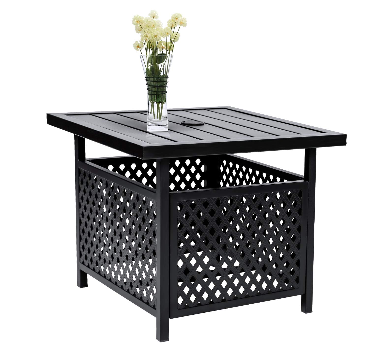 Buy SUNCROWN Patio Side Table with Umbrella 1.57" Hole, Outdoor