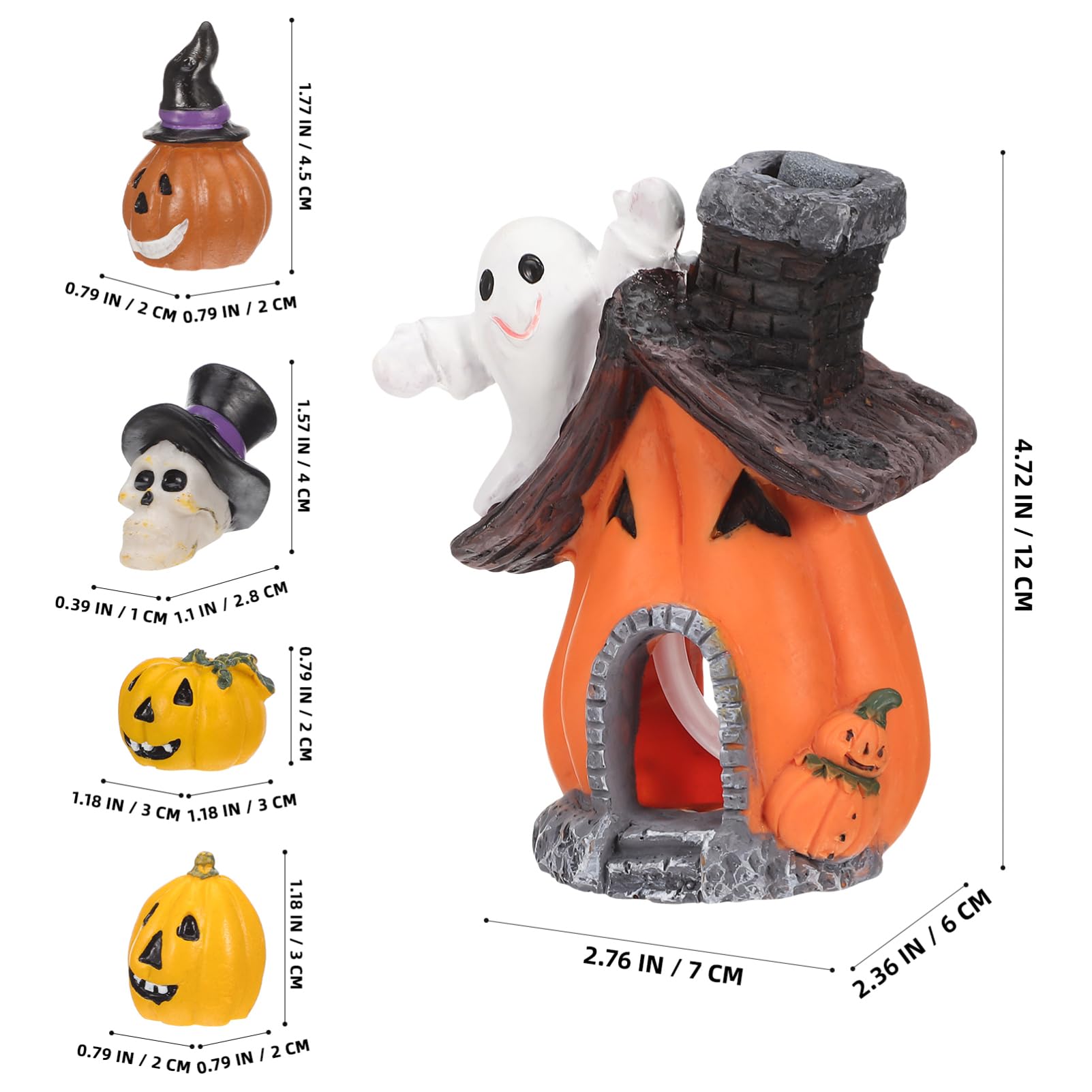 Cabilock Figurines d'halloween en Résine 15 Pièces Miniatures Citrouilles Fantômes Ornements pour Aquarium Décorations De Jardin pour Fêtes D'Intérieur Et Célébrations Effrayantes
