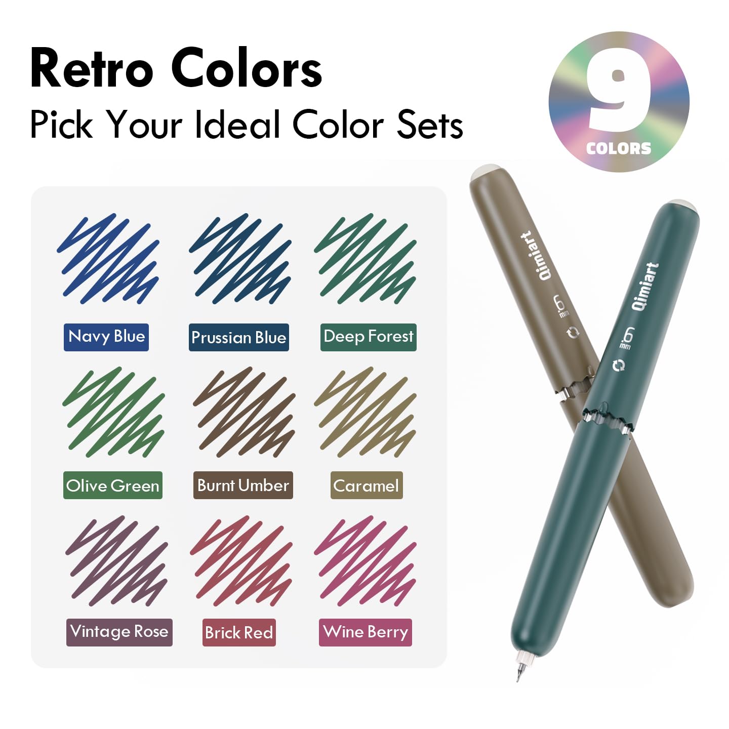 Confezione da 9 penne gel cancellabili, punta fine da 0,6 mm, retrattili a forma di uovo, texture opaca per una presa comoda, penne a inchiostro solido per disegnare, scarabocchiare, diario