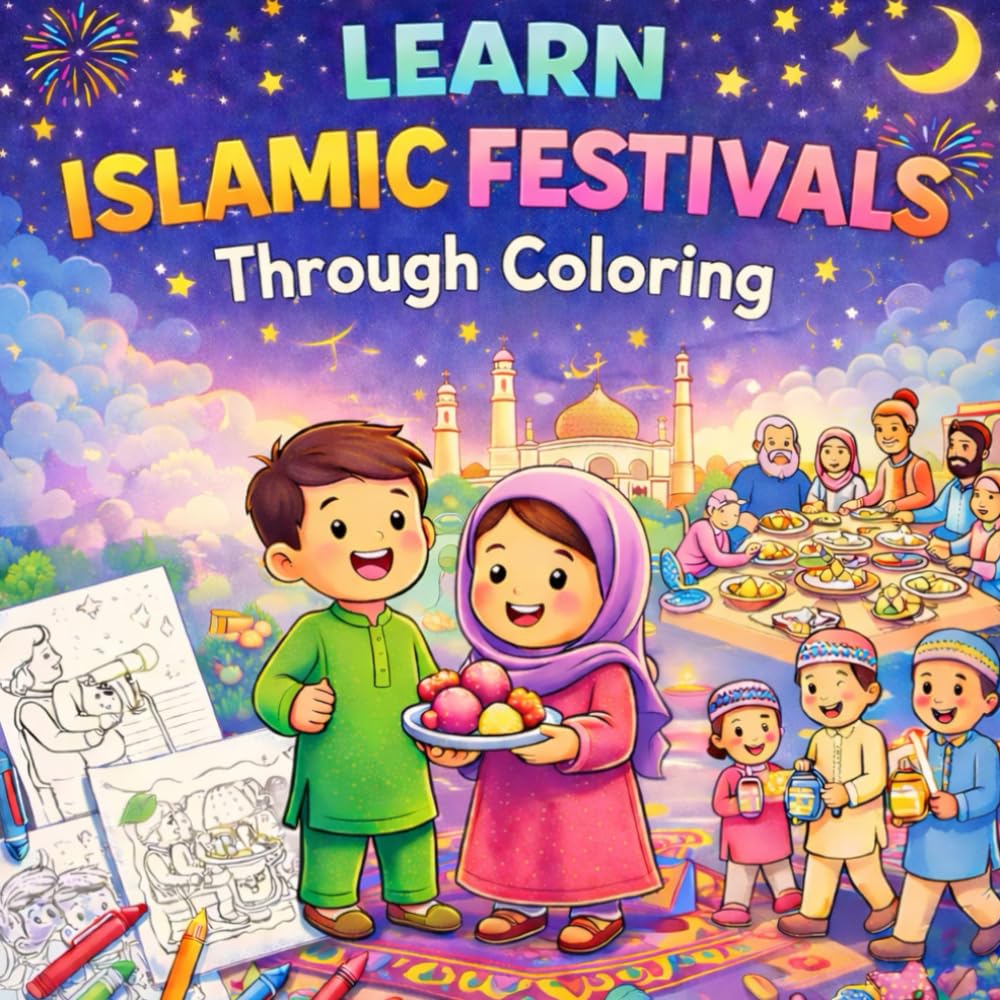 Learn Islamic Festivals Through Coloring: Bold & Easy Coloring Pages for Ramadan, Eid & Milad-un-Nabi