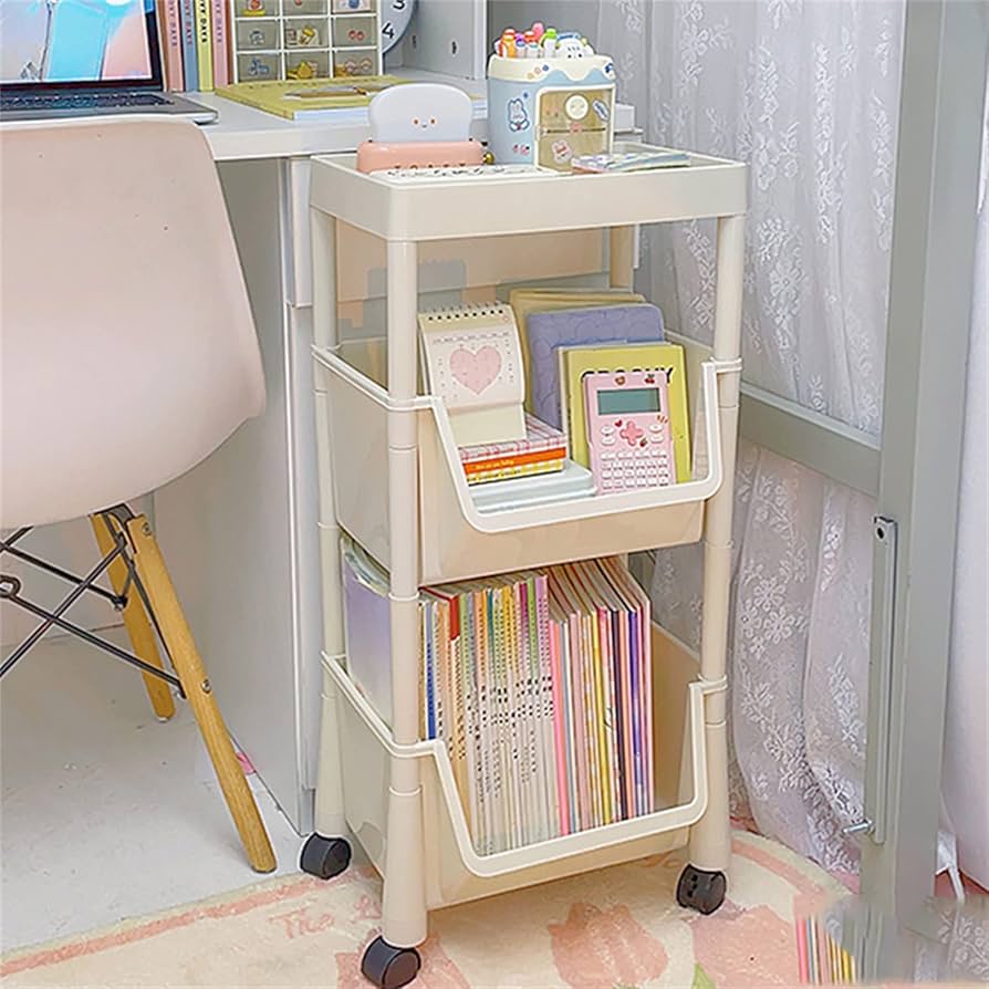 Amazon｜キッチンワゴン 本棚 2段、3段ラック ミニコンパクト