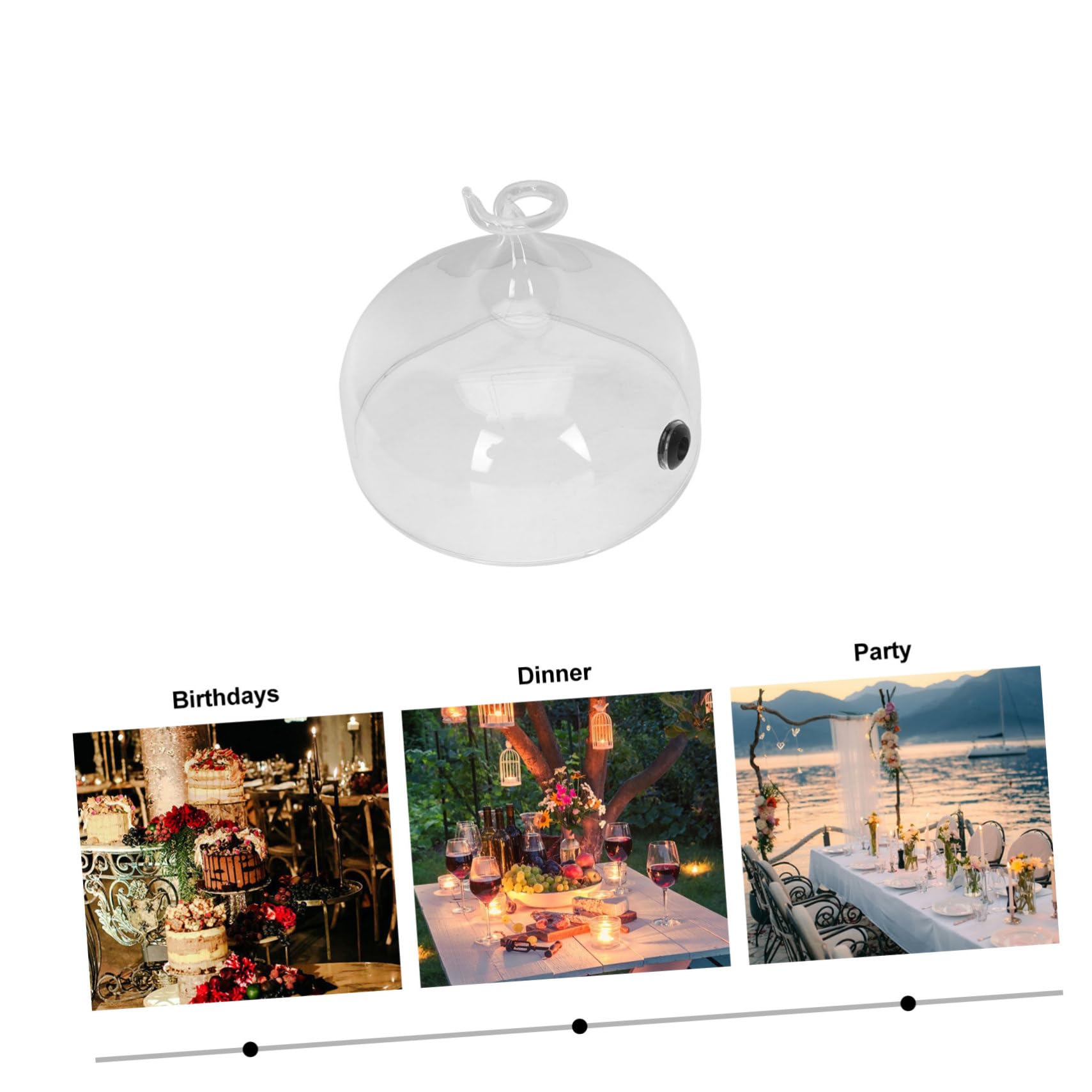STOBAZA Campana de Vidrio Transparente para Comida Cubierta para Pasteles y Panes Cloche Ahumadora con Diseño de Orificio para Difundir Humo para Repostería y Exhibición de Alimentos