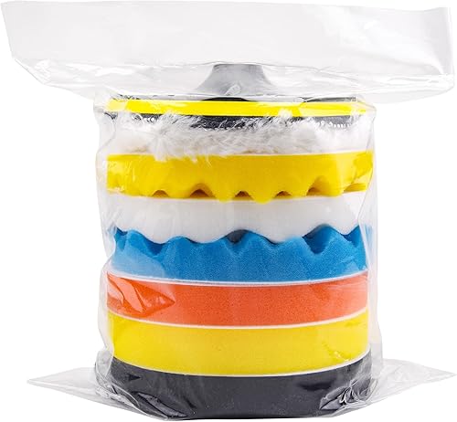 Miniatura 9 de SIQUK Kit de 9 almohadillas de pulido para automóvil, almohadillas de pulido de 7 pulgadas, almohadillas de pulido de espuma, accesorio para taladro