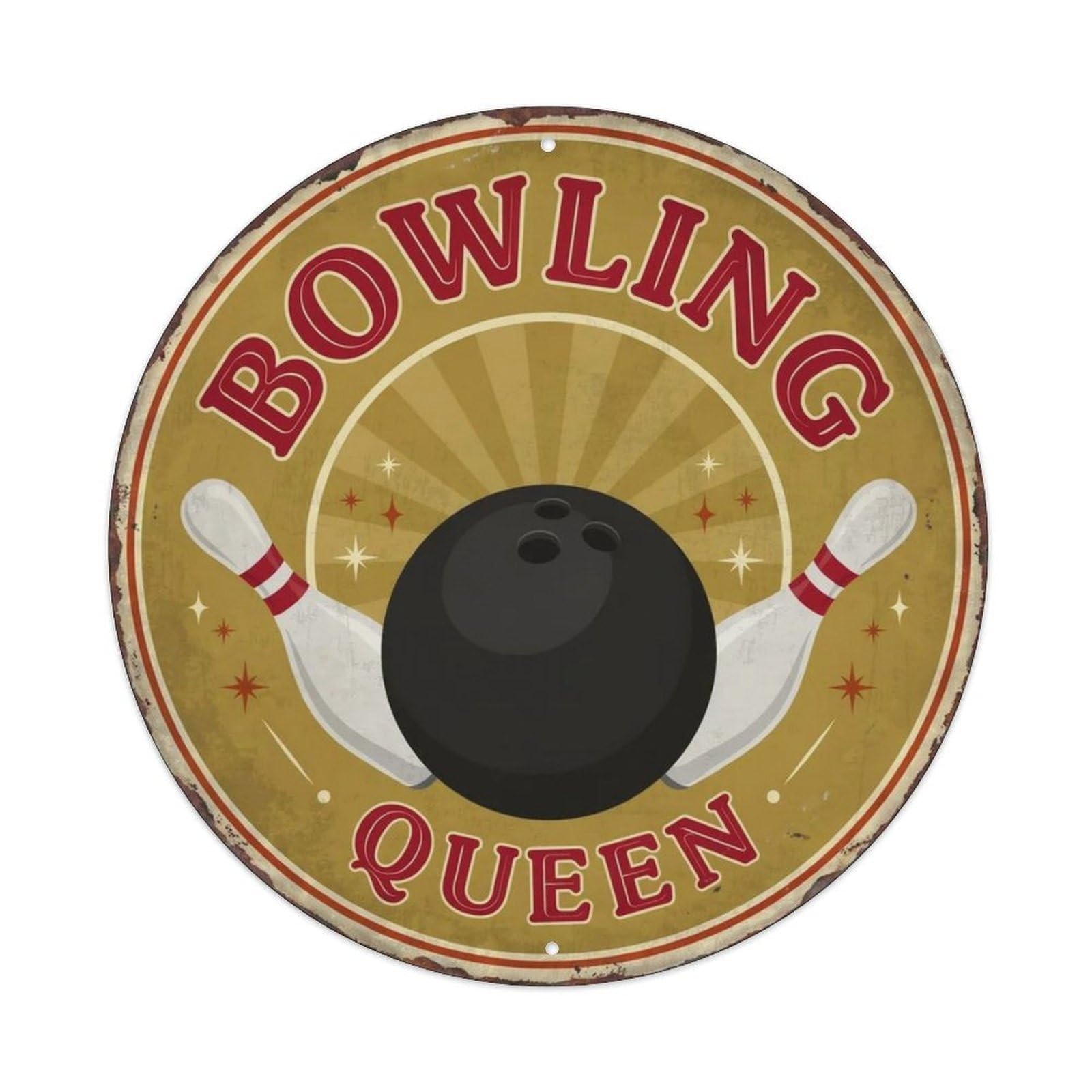 Bowling Queen Metal Tin Sign Plaque