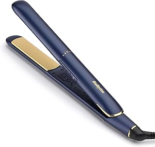 BaByliss Piastra Capelli Midnight Luxe, Piastre flottanti in Titanium-Ceramic,Pronta all'uso in 30 secondi, 3 Impostazioni di temperatura fino a 235°C, blu, 2516PE