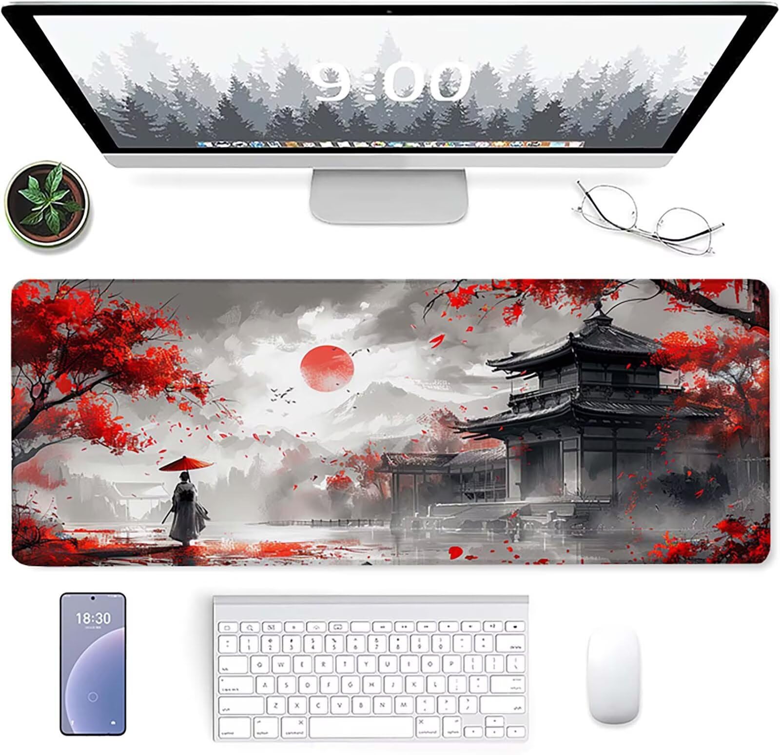 Podkładka pod mysz XXL 1600x800x3mm, czerwona podkładka pod mysz do gier z antypoślizgową gumową powierzchnią, poprawia precyzję i szybkość, komputer dla gracza i akcesoria biurowe, prezent dla
