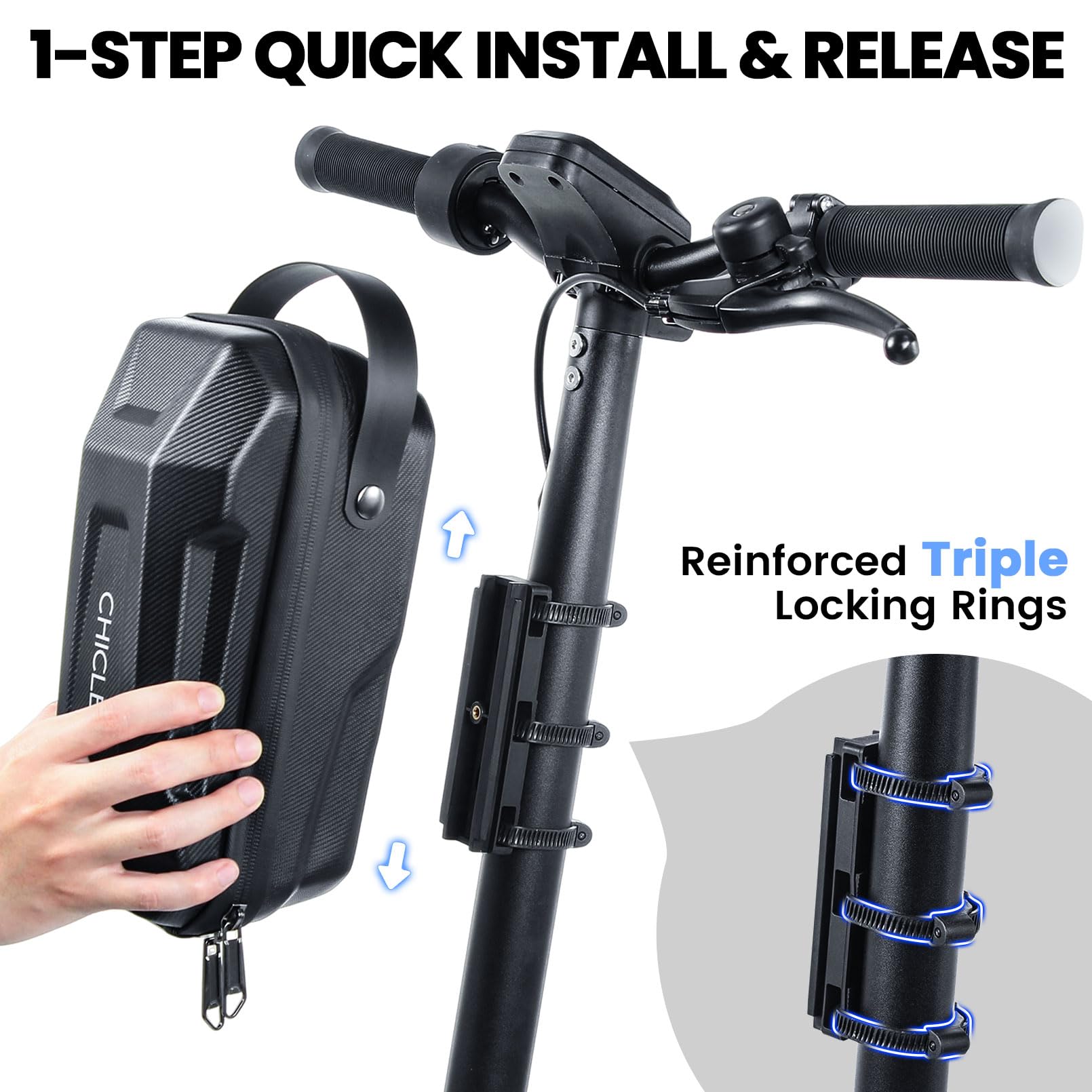 CHICLEW Sac de Trottinette Électrique, Sac de Rangement pour Scooter Étanche Sacoche Guidon de Grande Capacité pour Xiaomi MI Mijia M365 Pro Sedway Ninebot ES1/ES2/ES3/ES4