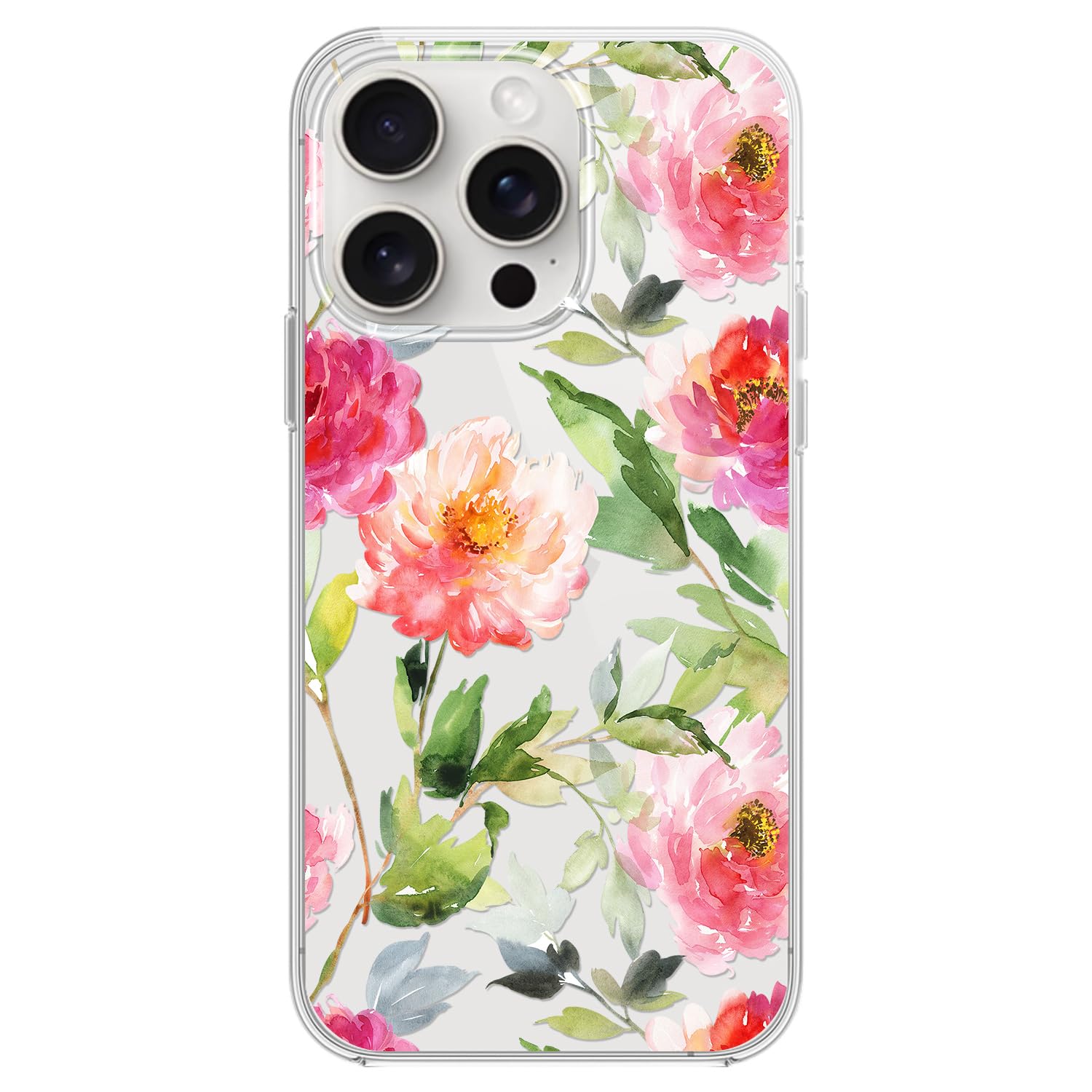 Coque iPhone 15 Pro Max fleur rose anti-rayures et légère - 7