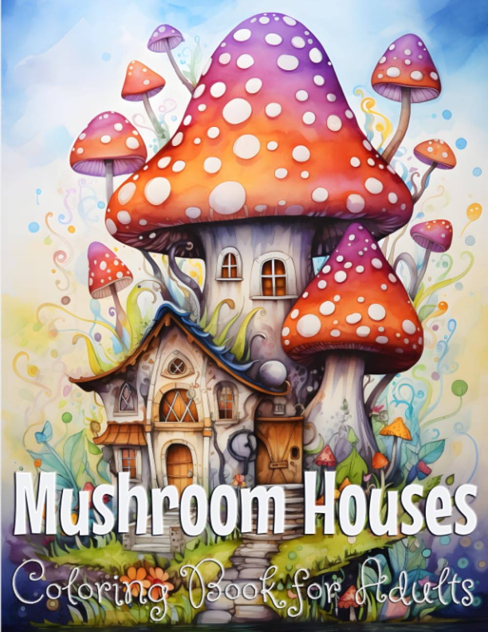 Mushroom Houses Coloring Book for Adults: Mushroom Fantasy Fairy Homes Adult Coloring Book (Enchanted Homes and Kitchens)