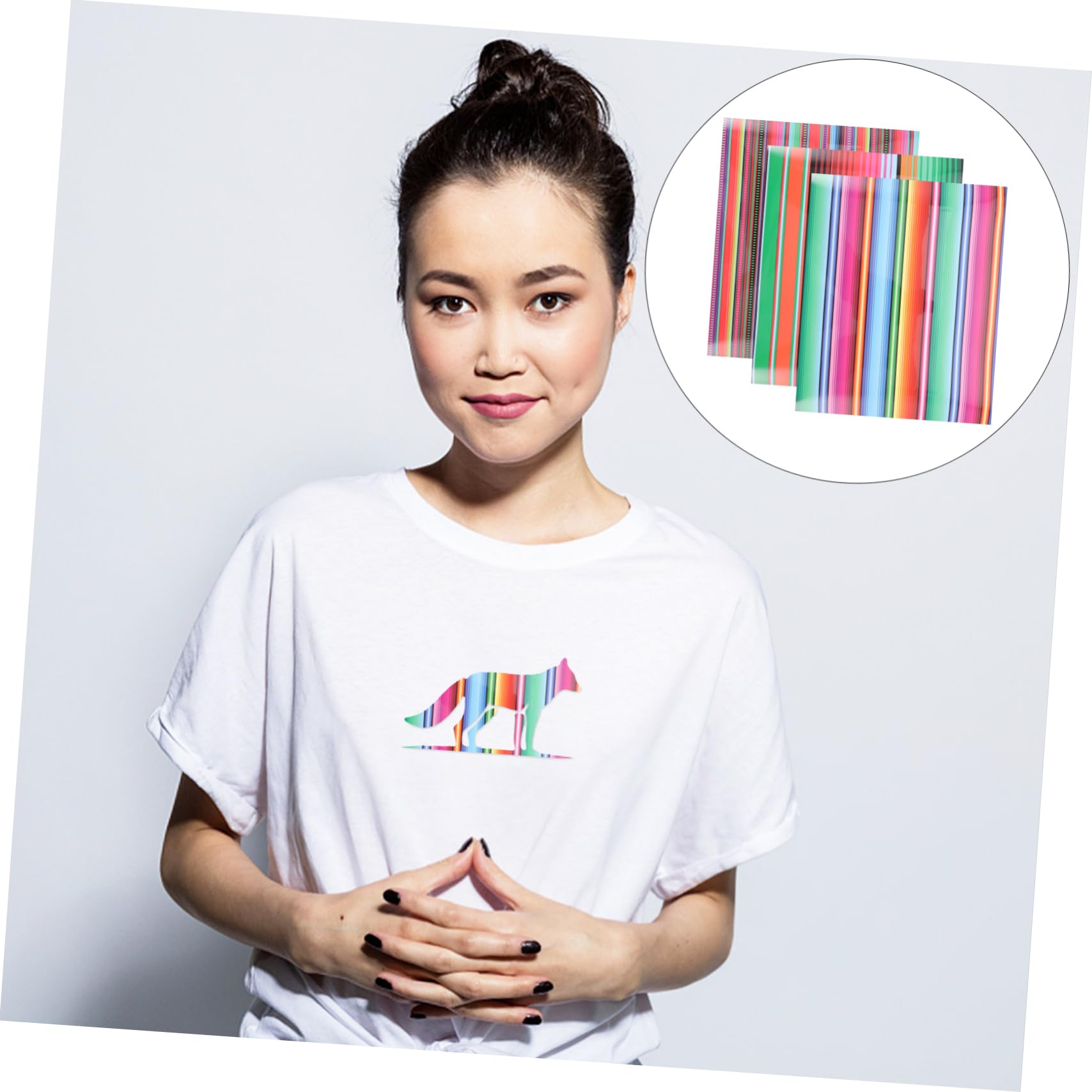 ERINGOGO 3 Sheets of Heat Transfer Vinyl White Brown for T-Shirts Shoes Aprons Baseball Caps Bags