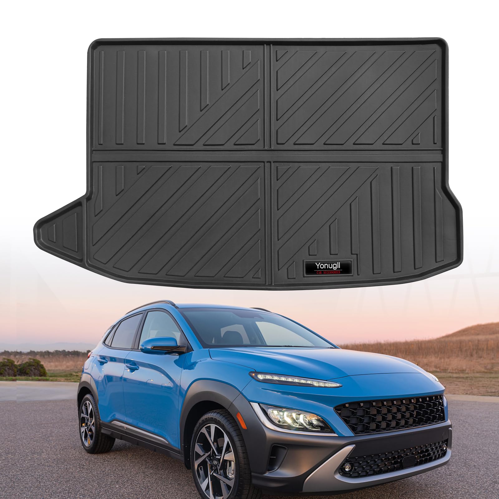 Custom for 2018-2023 Hyundai Kona Cargo Mats Trunk Liner All Weather TPE Protection Mat Accessories (for 2018-2023 Hyundai Kona)