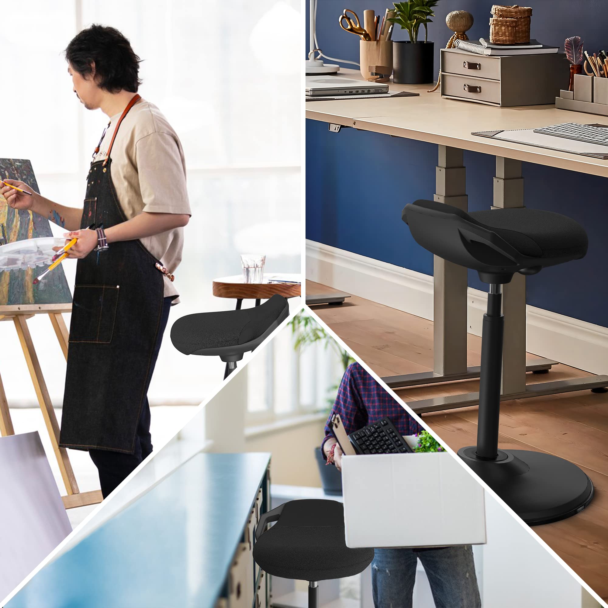 Ergonomischer Stehhocker höhenverstellbar 60–85 cm, Aktivhocker