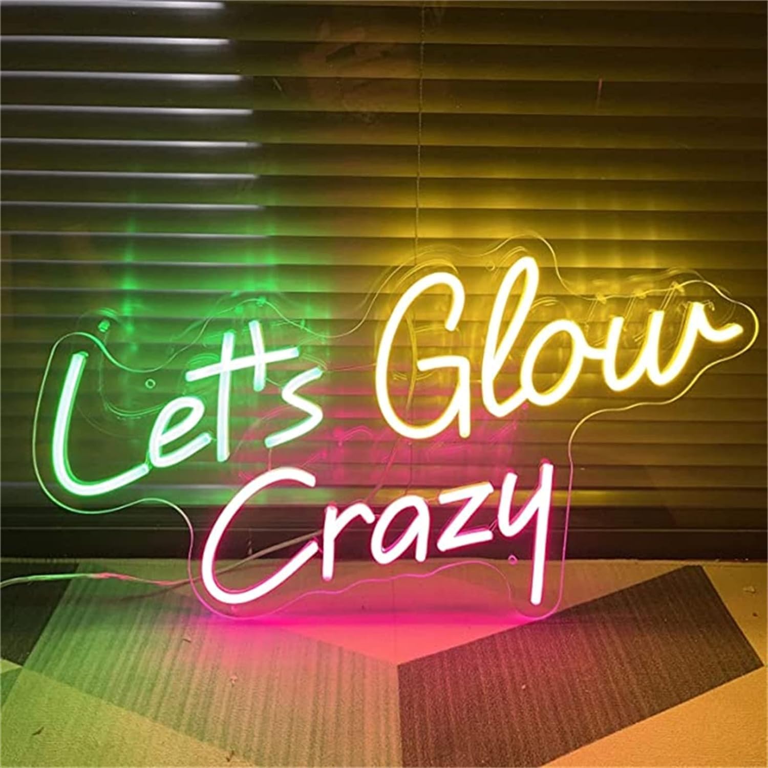 Akrylowy podświetlany napis Świecące diody LED szalone kolorowe neony LED, akrylowe neony USB do pokoju Club Party Decor, wiszący na ścianie szyld świetlny, 40X20cm Znak świetlny na ścianę domu