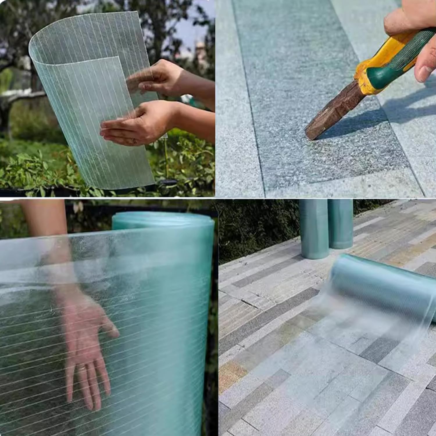 1.2mm Polycarbonate Roofing Sheet - Rainproof Canopy Cover for Outdoor Carport & Greenhouse Easy to Bend/Cut Replacement Shed Panel,0.5m x 15m,0.5m x 15m