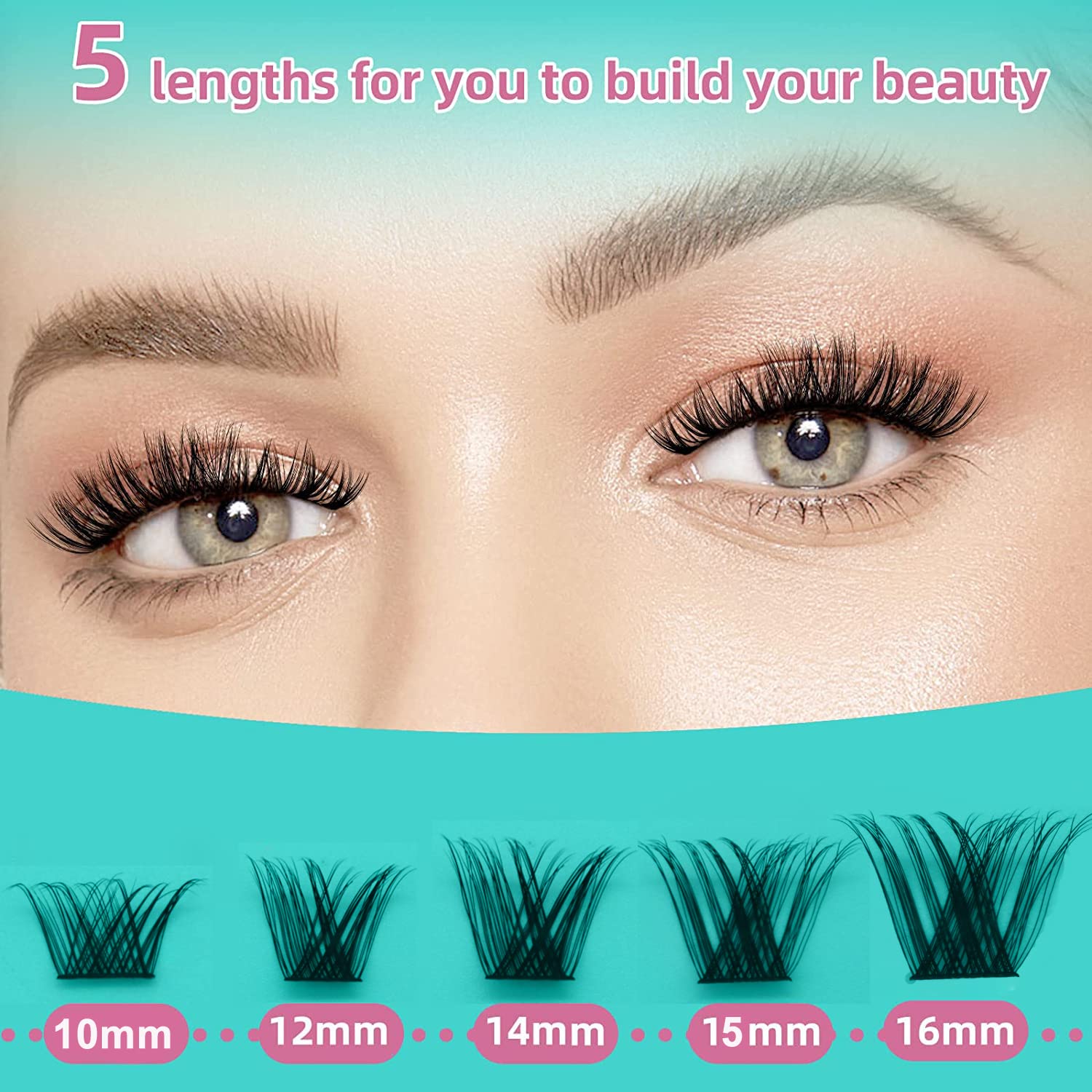 Proamate Cluster Lashes Individual Lashes DIY Eyelash Soft Natural Easy Fan Lash Individual False Lashes for Personal Use at Home (45 Clusters) - Image 4