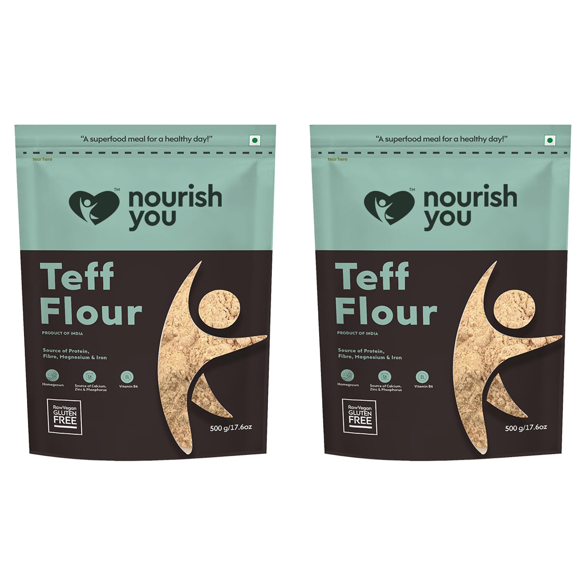 Nourish You Teff Flour 1 KG | Gluten Free | Improves Gut Health | Rich in Micro-nutrients | No preservatives | Whole Grain Teff Flour | 500 Gm each | Pack of 2-image-25