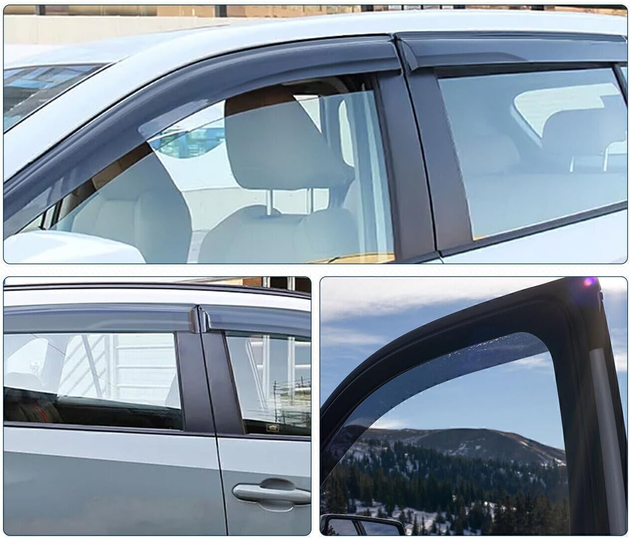 Window Visor Fit for F0RD Escape 2020-2024 2 Door Window Rain Guards Tape on