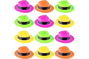 Super Z Outlet 12 Pack Neon Mafia Style Gangster Fedora Dress Hats