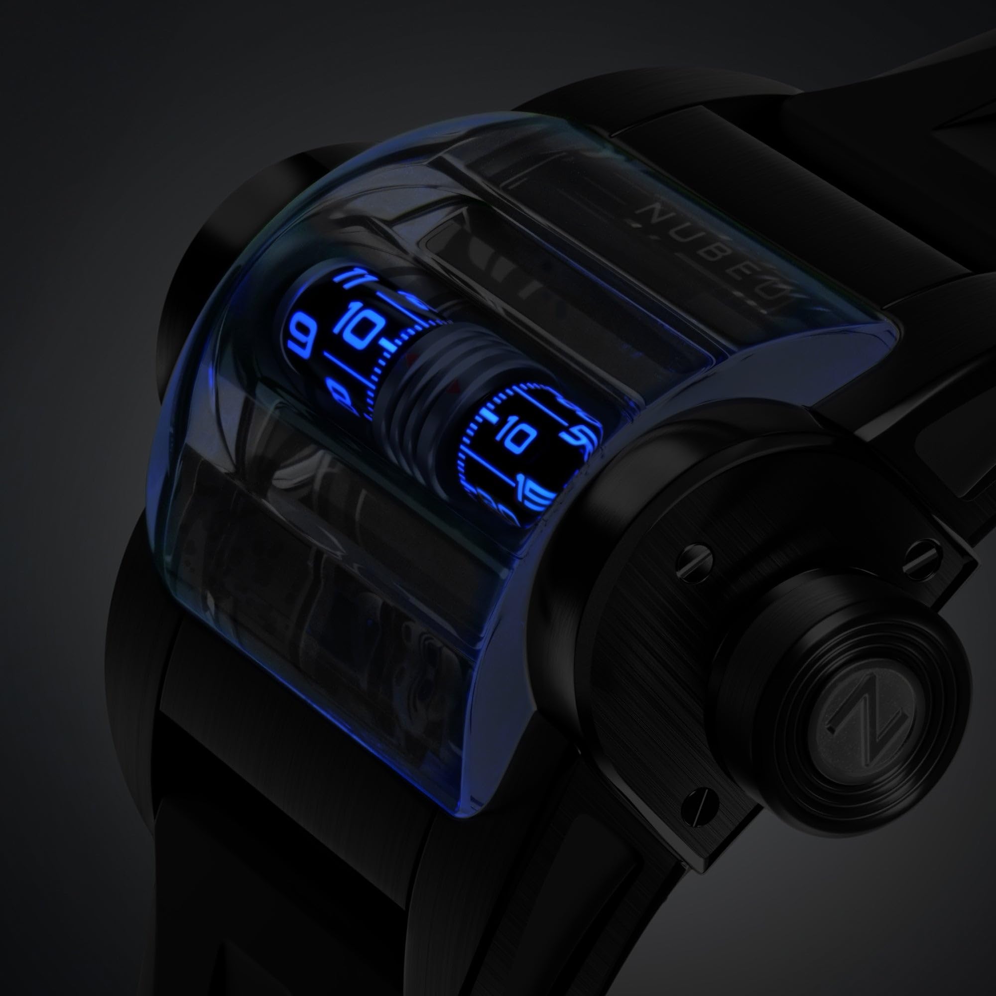 Nubeo Herren-Automatikuhr mit Gummiband, 43,5 mm, Kontinuum, NB-6137