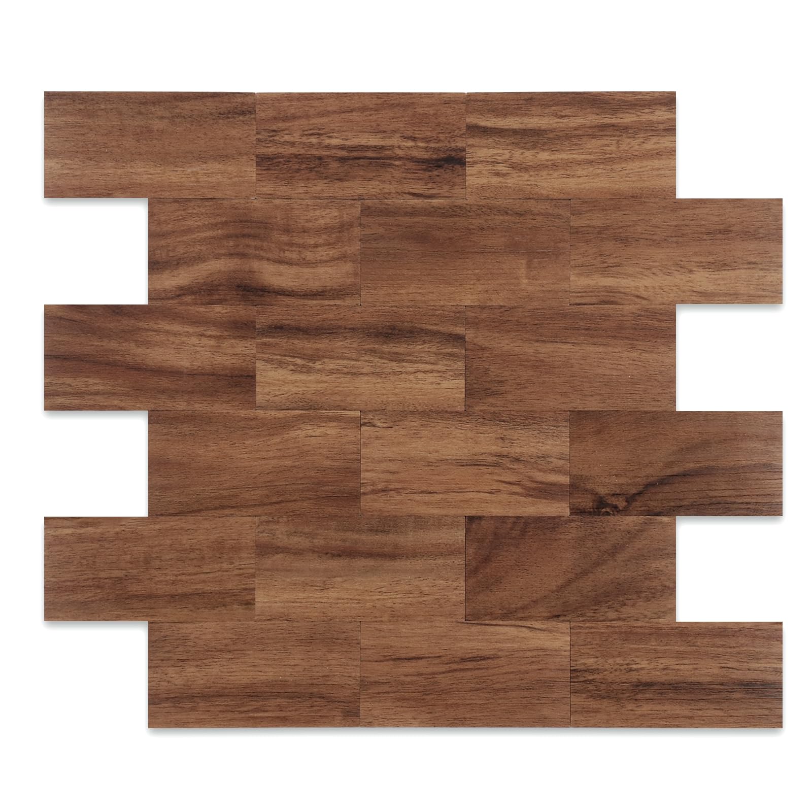 2026 New Upgrade Peel and Stick Backsplash Tile, Peel and Stick 11.34" X 11.57" Wall Tile for Kitchen, Bathroom, Fireplace, Laundry (Brown Woodgrain, 20 Packs)