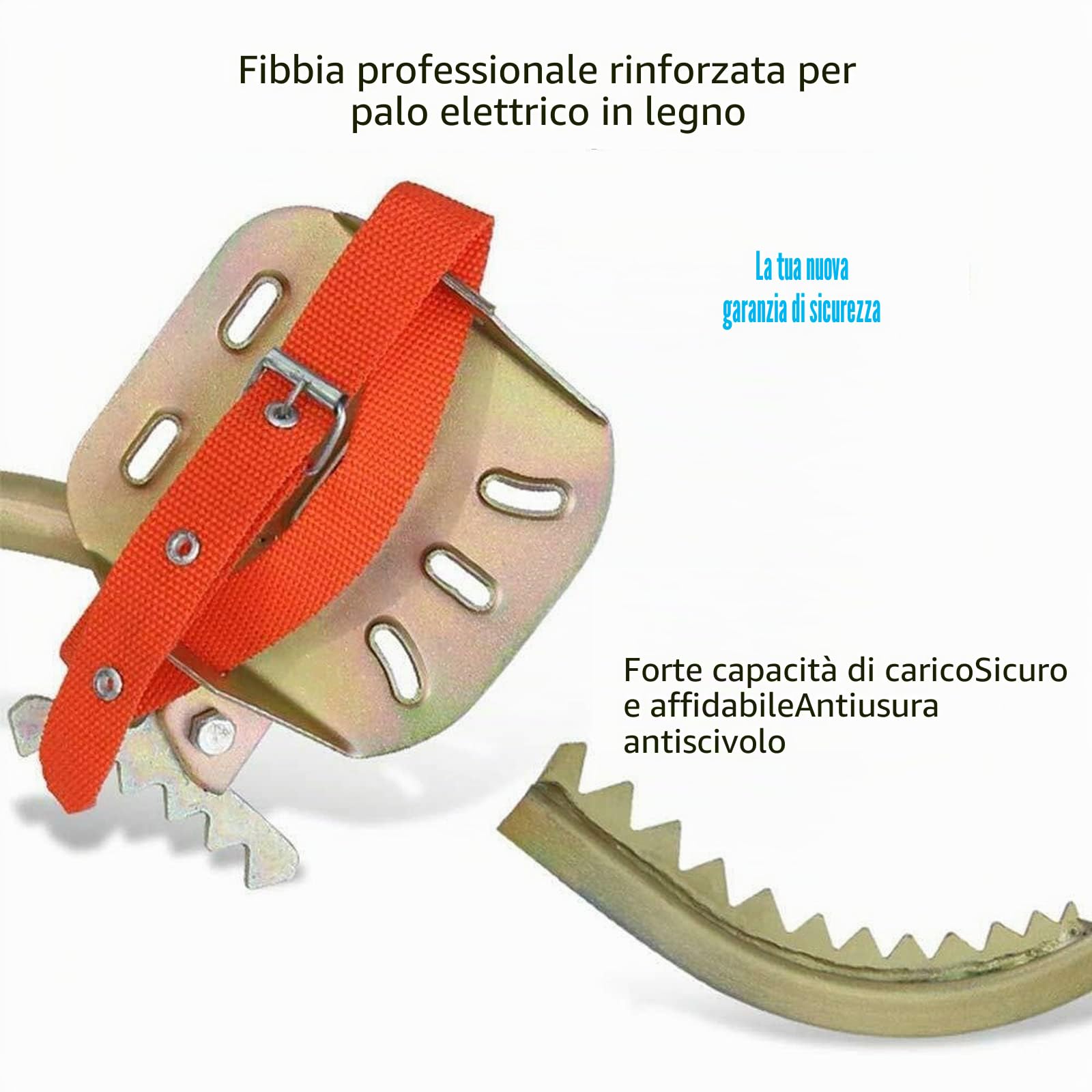 Generico Ramponi da Foresta, Attrezzatura per Arrampicata sugli Alberi in Acciaio al Carbonio, Diametro Dellanello Regolabile, Antiscivolo con Portata di 150 kg (450 Modell)