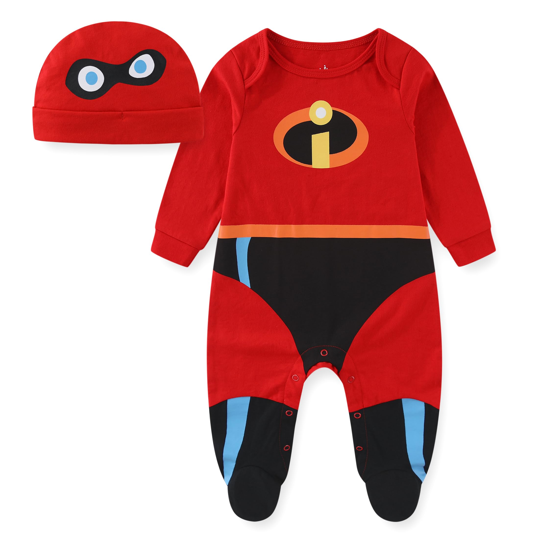Disney The Incredibles Jack-Jack Baby Boys Footie Bodysuit and Cap Set