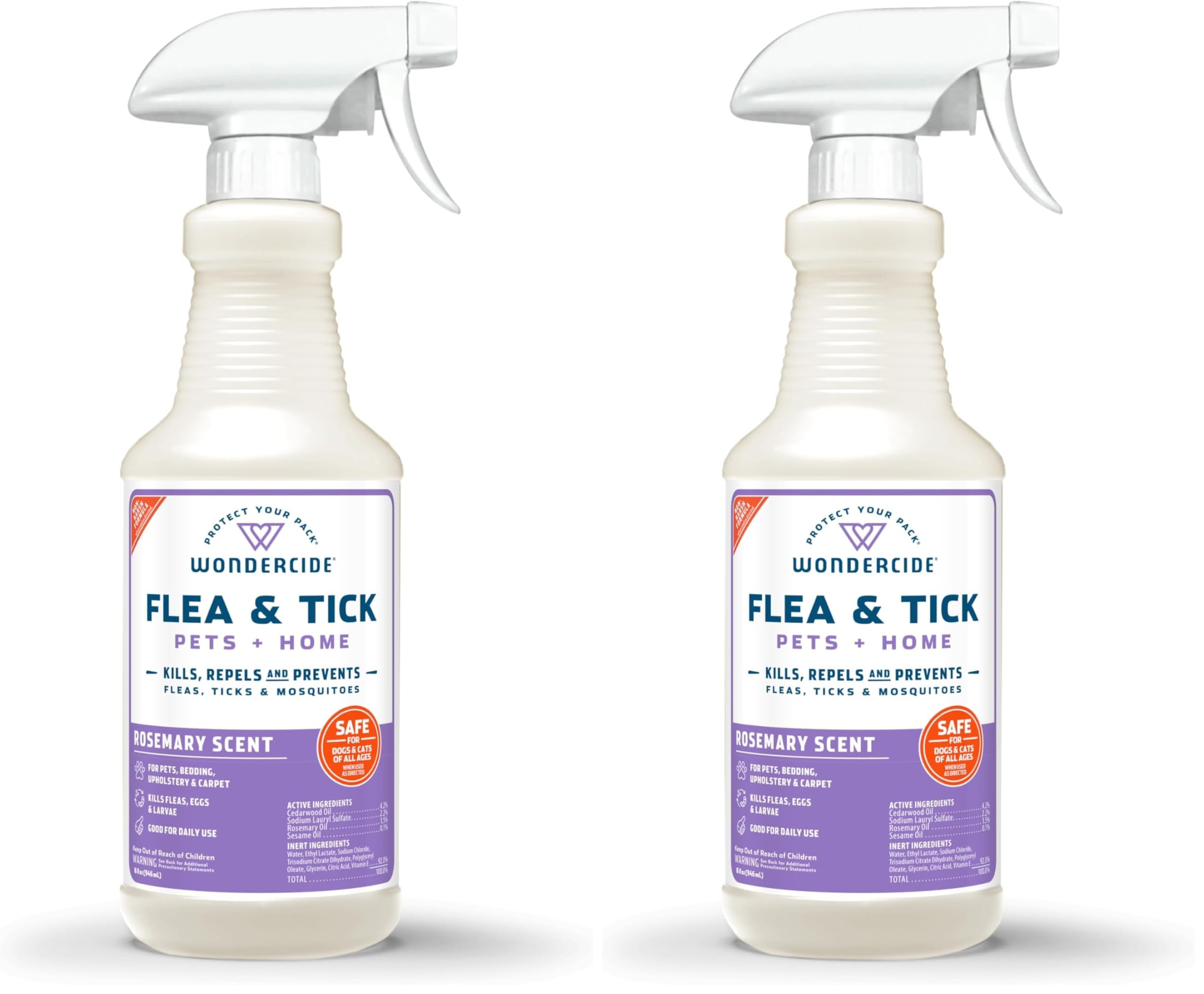 Wondercide Rose Flea &amp; Tick Spray for Pets Plus Home with Natural Essential Oils 16 fl. oz. (Pack of 2)