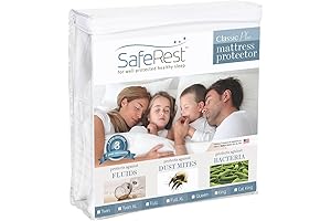SafeRest Waterproof Mattress Protector for Queen Beds - Breathable and Fitted Cover with Stretchable Pockets