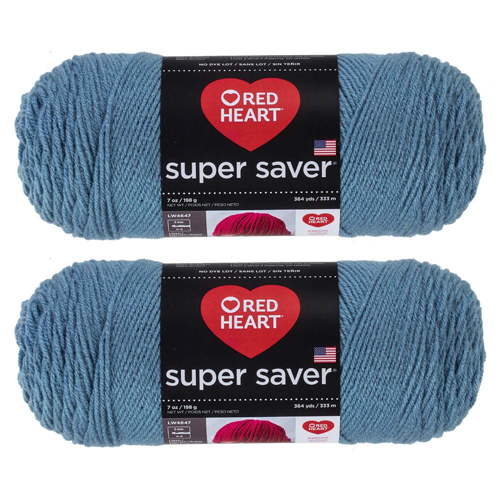Red Heart Bulk Buy: Super Saver (2-pack) (Country Blue, 7 oz each skein)