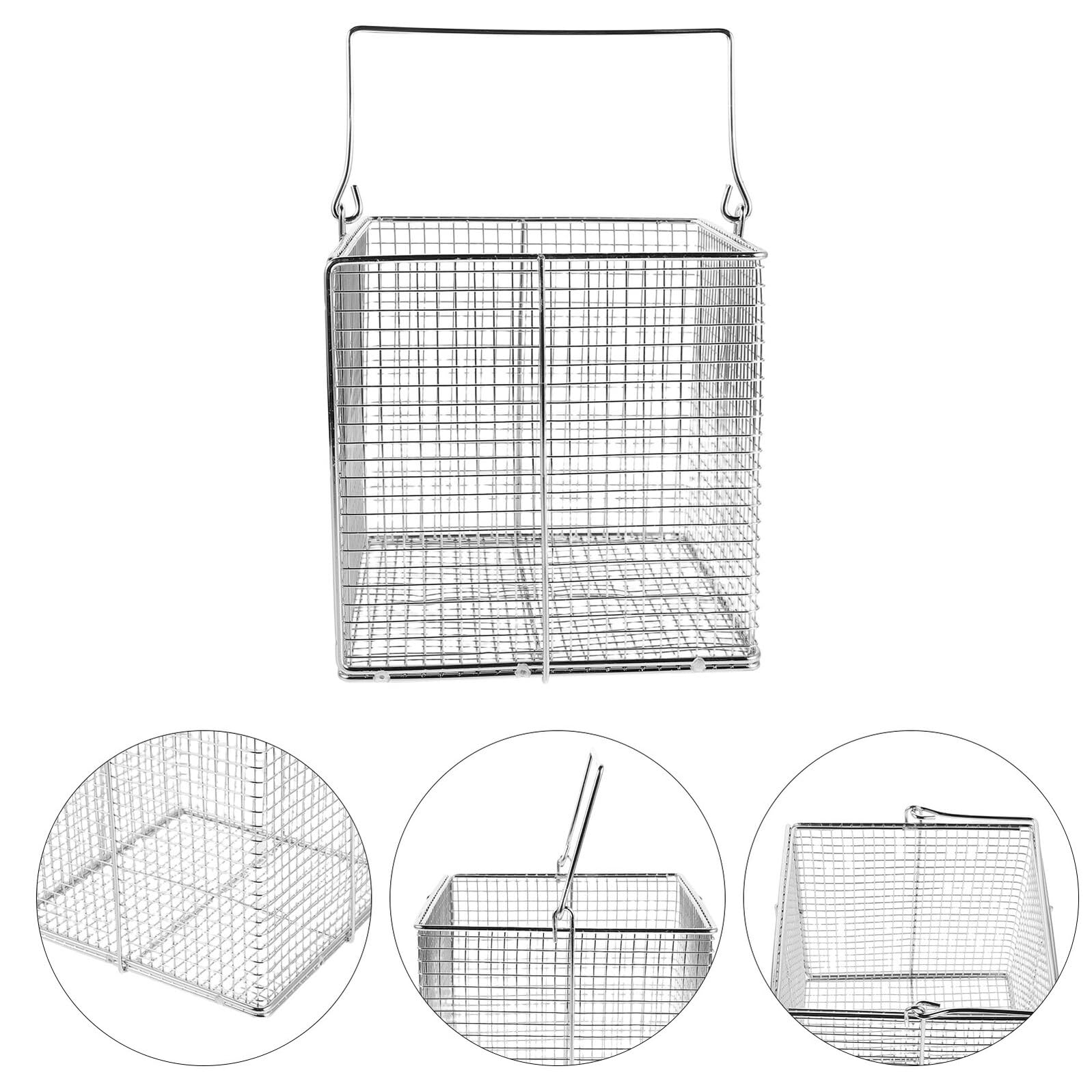 Cesta de Acero Inoxidable para Limpiador Ultrasónico, Resistente a Altas Temperaturas, Malla Fina 150x150x150 Mm, Filtro para Piezas Pequeñas, Limpieza Industrial y Joyería