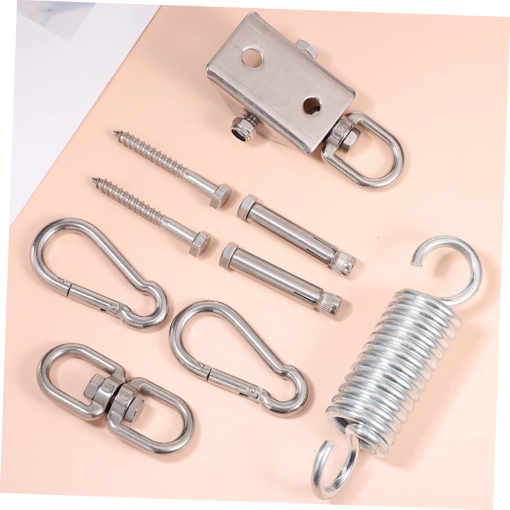 HEMOTON 1 Set gancio oscillante fibbia a molla per amaca altalena yoga dondoli da esterno gancio sospensione appendiabiti kit per appendere l'altalena per impieghi gravosi soffitto suite