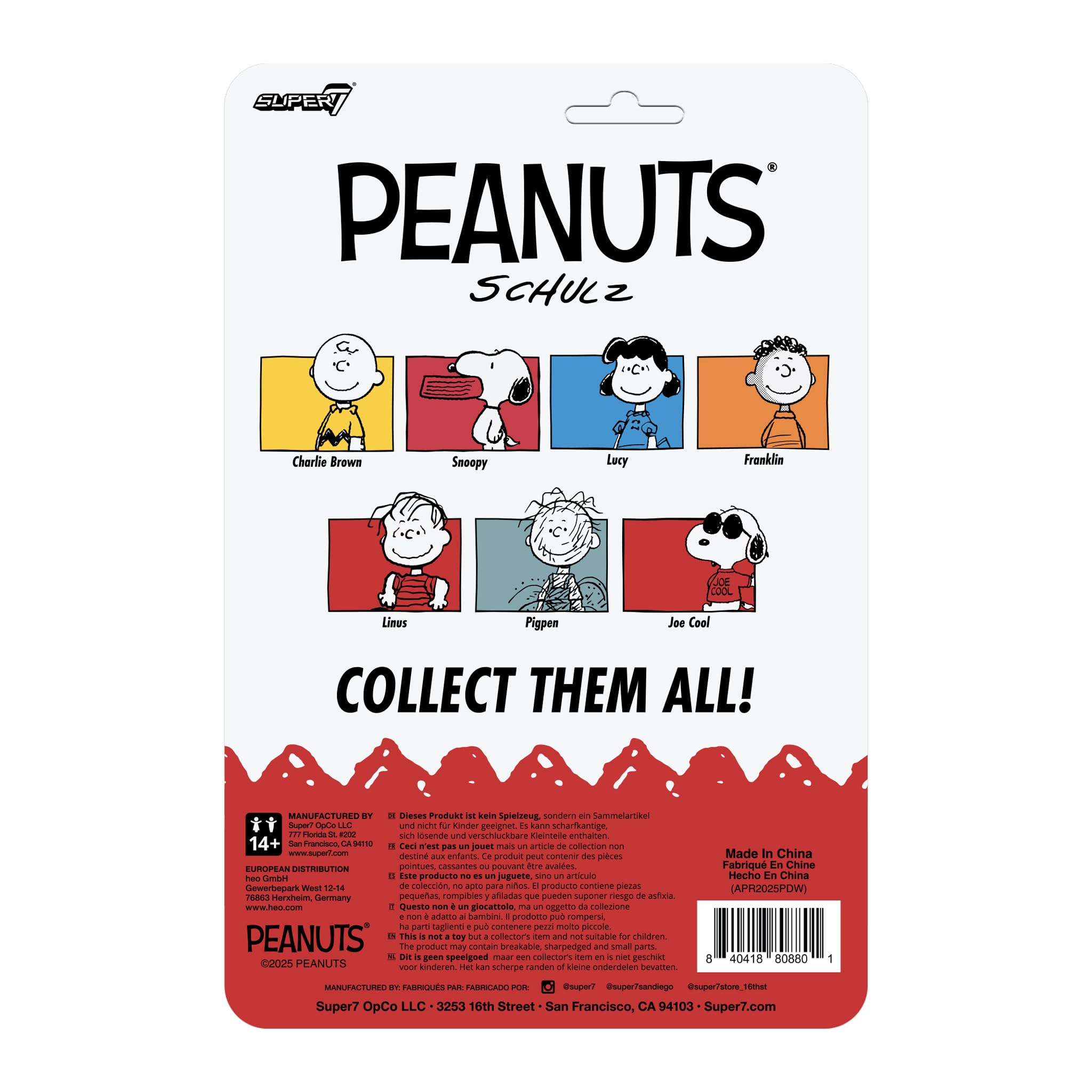 Amazon.com: Super7 Reaction Figure Peanuts Joe Cool Snoopy - 3.75