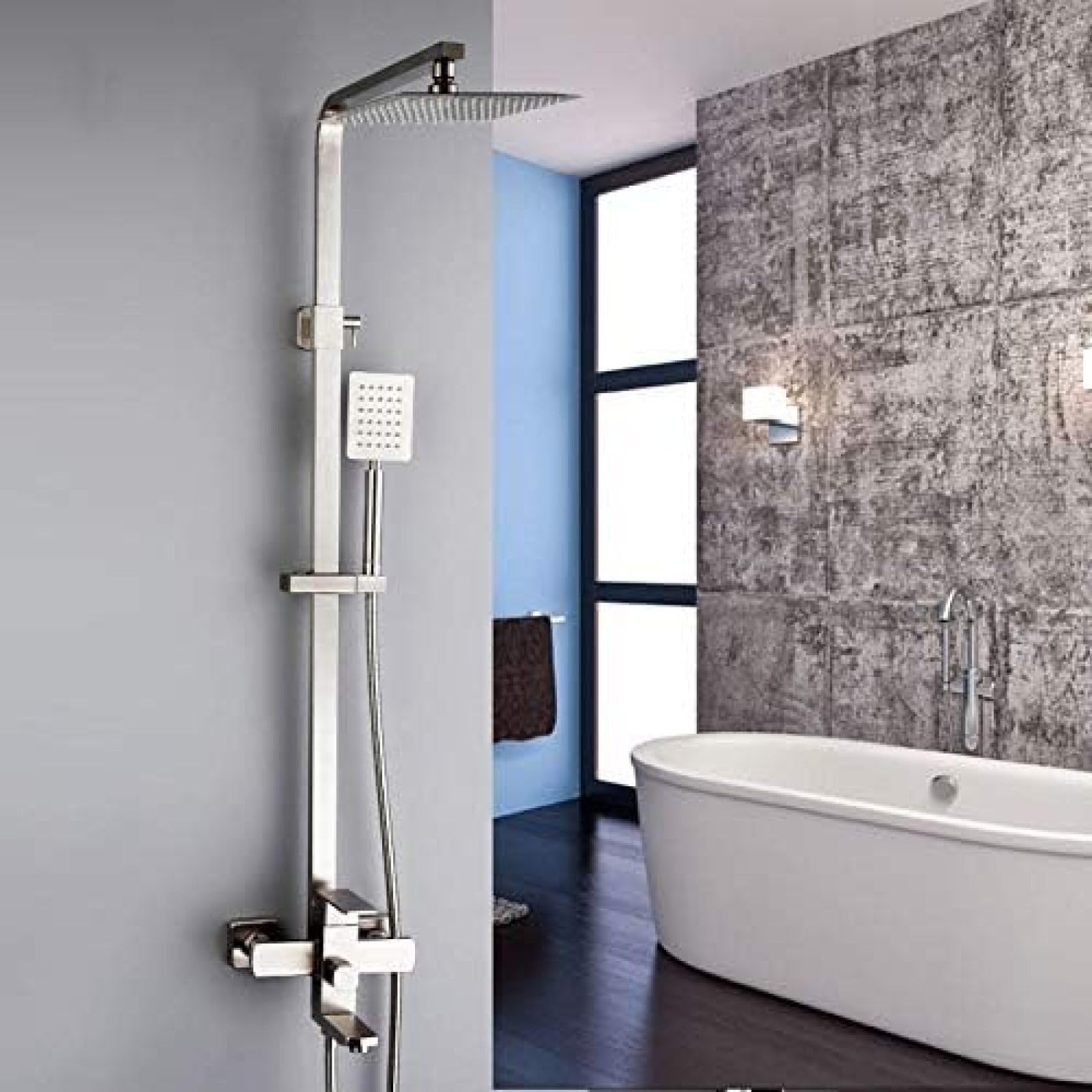 Pommeau de douche luxe en acier inoxydable pour un système de douche effet pluie raffiné