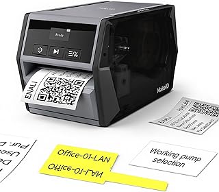 Makeid D50 Etiquetadora Bluetooth, impressora de etiquetas por transferência térmica até 50 mm, compatível com PC e Smartphone, inclui 1 rolo Pet 50 mm × 8 m, para escritório, armazenamento e