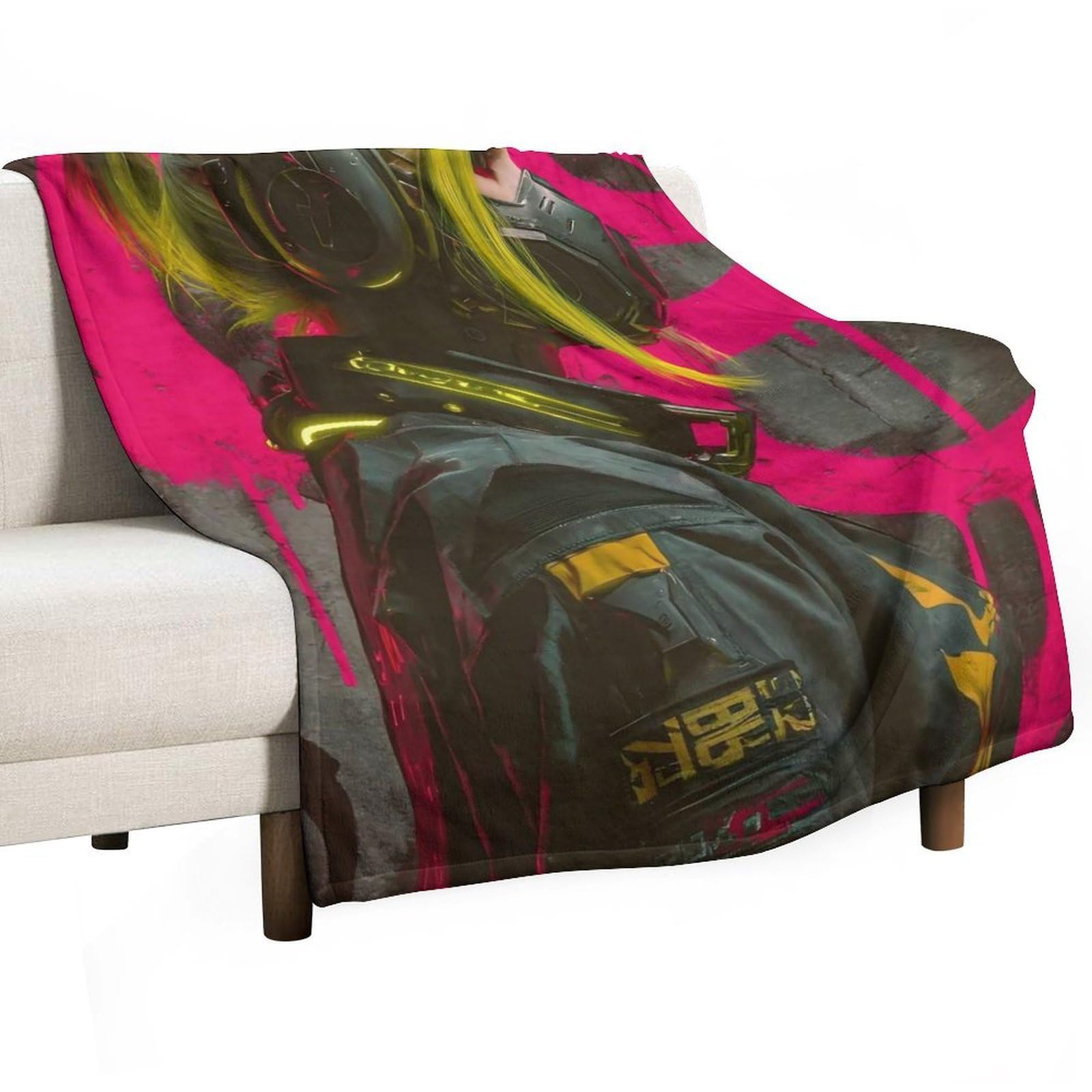 YHGSREUOH Neon Shadow (1) Flannel Blankets Fleece Soft Throw Lightweight Plush Gifts for Couch, Bed, Cozy Sofa Plush, Chair, Lovers 130x150cm(50x60in)