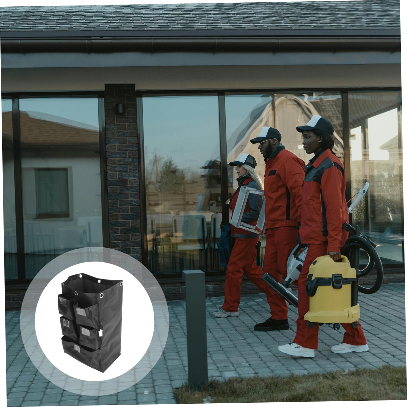 Cabilock Bolsa De Repuesto para Carrito De Limpieza Oxford Compartimentos Uso Industrial